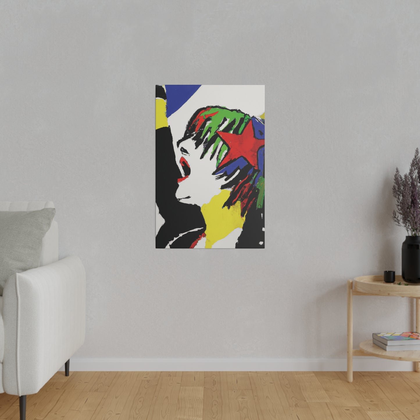 5673W - Rockstar Painting Print | Face | Abstract | Poster | Home Decor | Wall Art | Music Art | Canvas