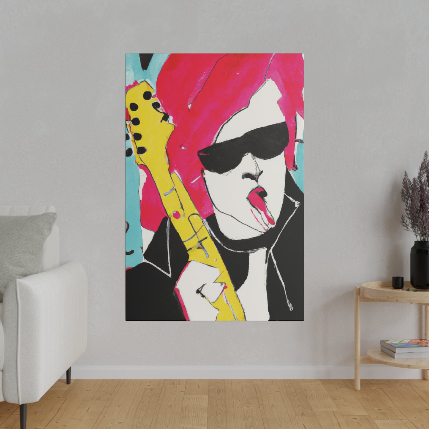 8791V - Rockstar Painting Print | Face | Abstract | Poster | Home Decor | Wall Art | Music Art | Canvas