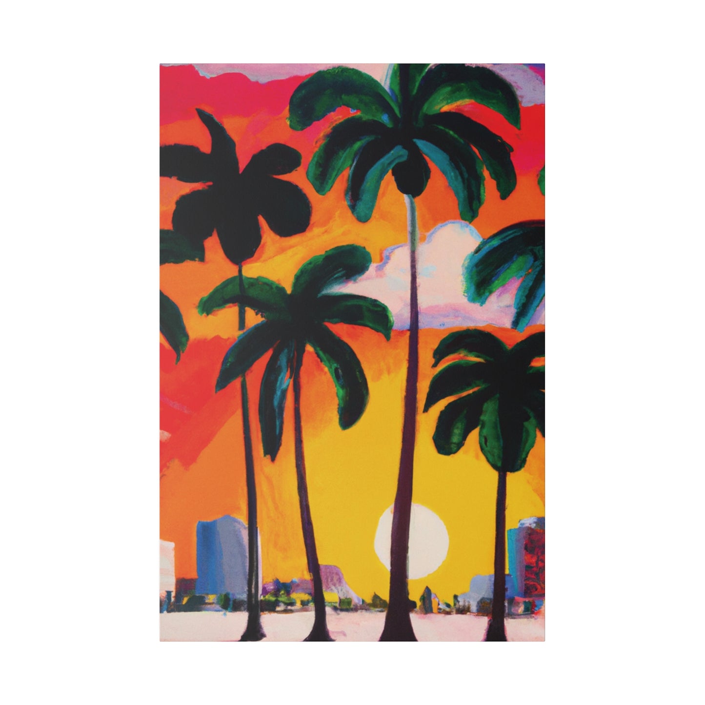 4327O - Miami Beach Sunset Painting Print | Miami | Beach | Sunset | Poster | Home Decor | Wall Art | Canvas