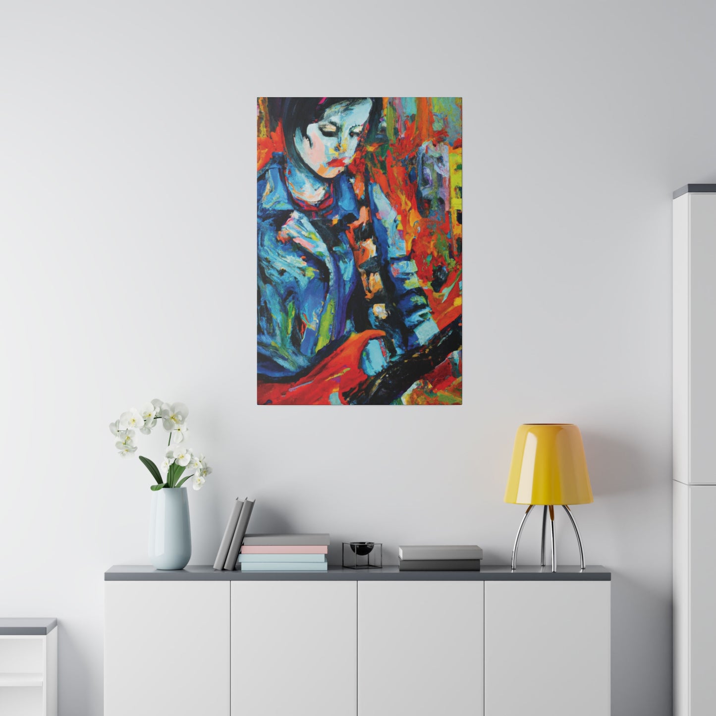 3759K - Rockstar Oil Painting Style Print | Poster | Home Decor | Wall Art | Music Art | Canvas