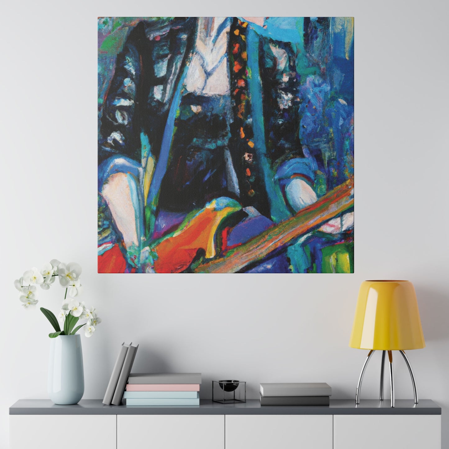 7376R - Rockstar Oil Painting Style Print | Poster | Home Decor | Wall Art | Music Art | Canvas