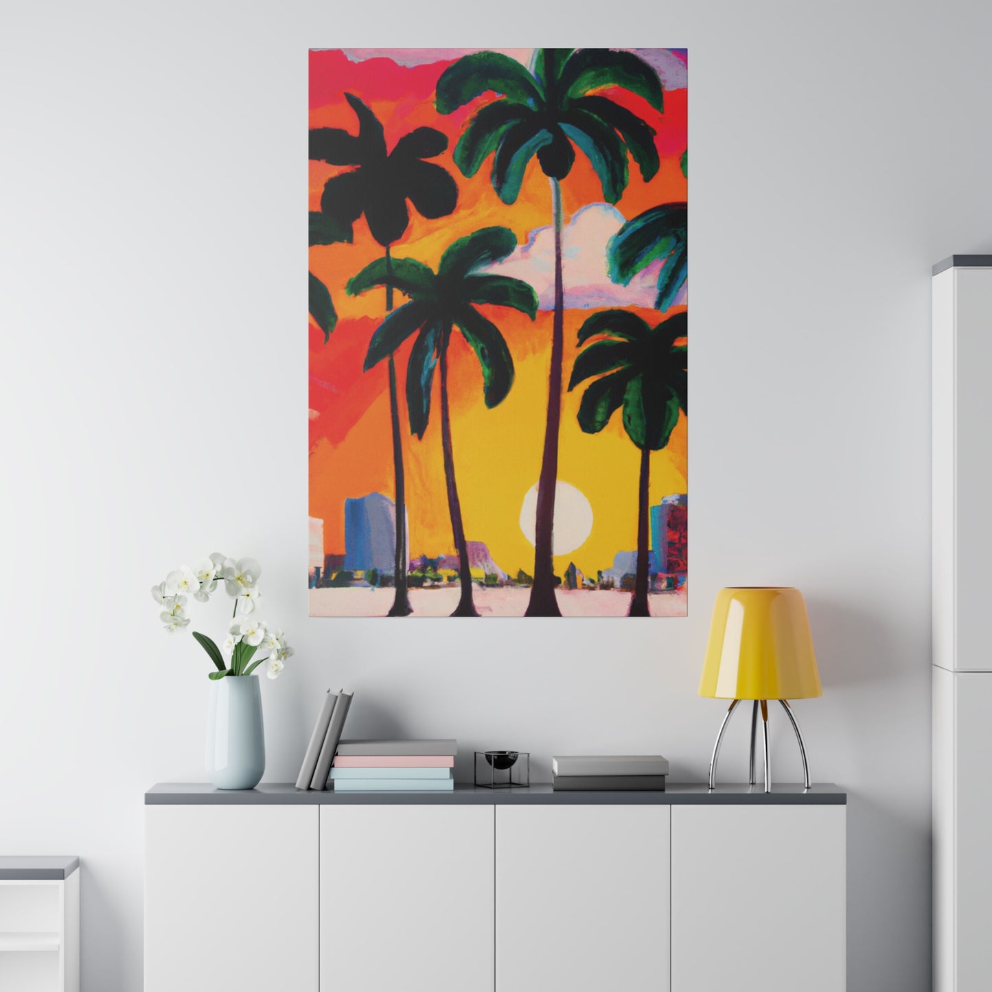 4327O - Miami Beach Sunset Painting Print | Miami | Beach | Sunset | Poster | Home Decor | Wall Art | Canvas