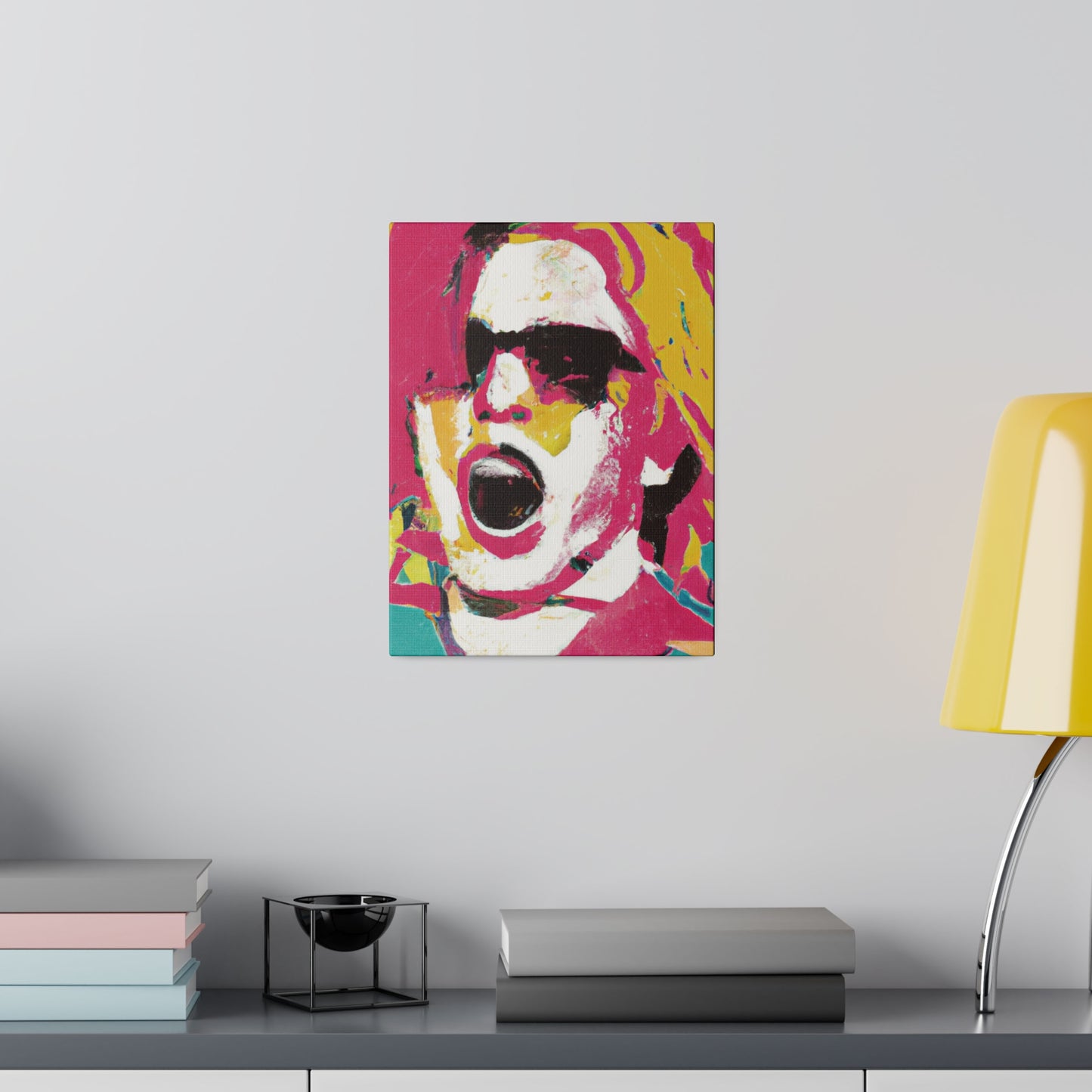 9342P - Rockstar Painting Print | Face | Abstract | Poster | Home Decor | Wall Art | Music Art | Canvas