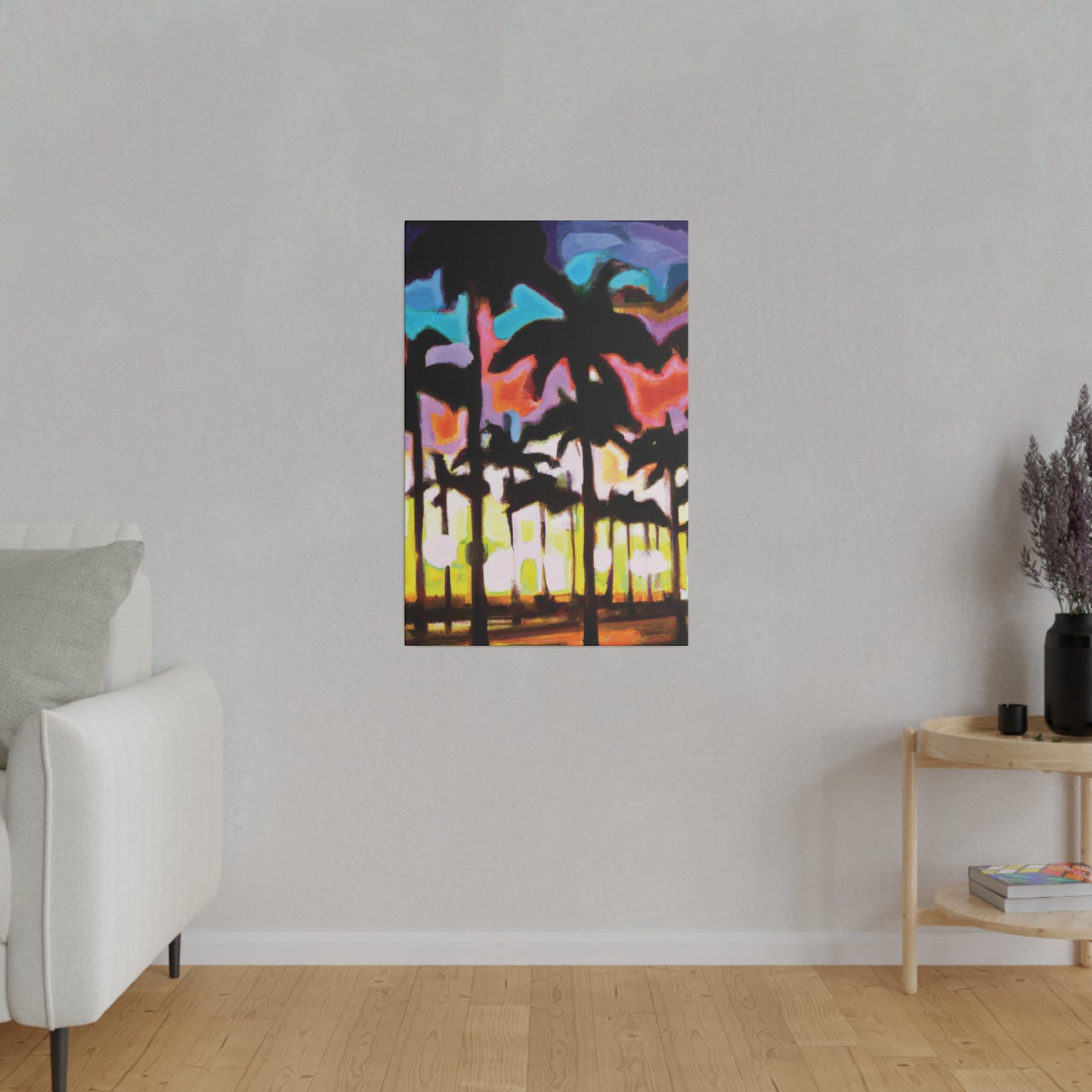 8596C - Miami Beach Sunset Painting Print | Miami | Beach | Sunset | Poster | Home Decor | Wall Art | Canvas