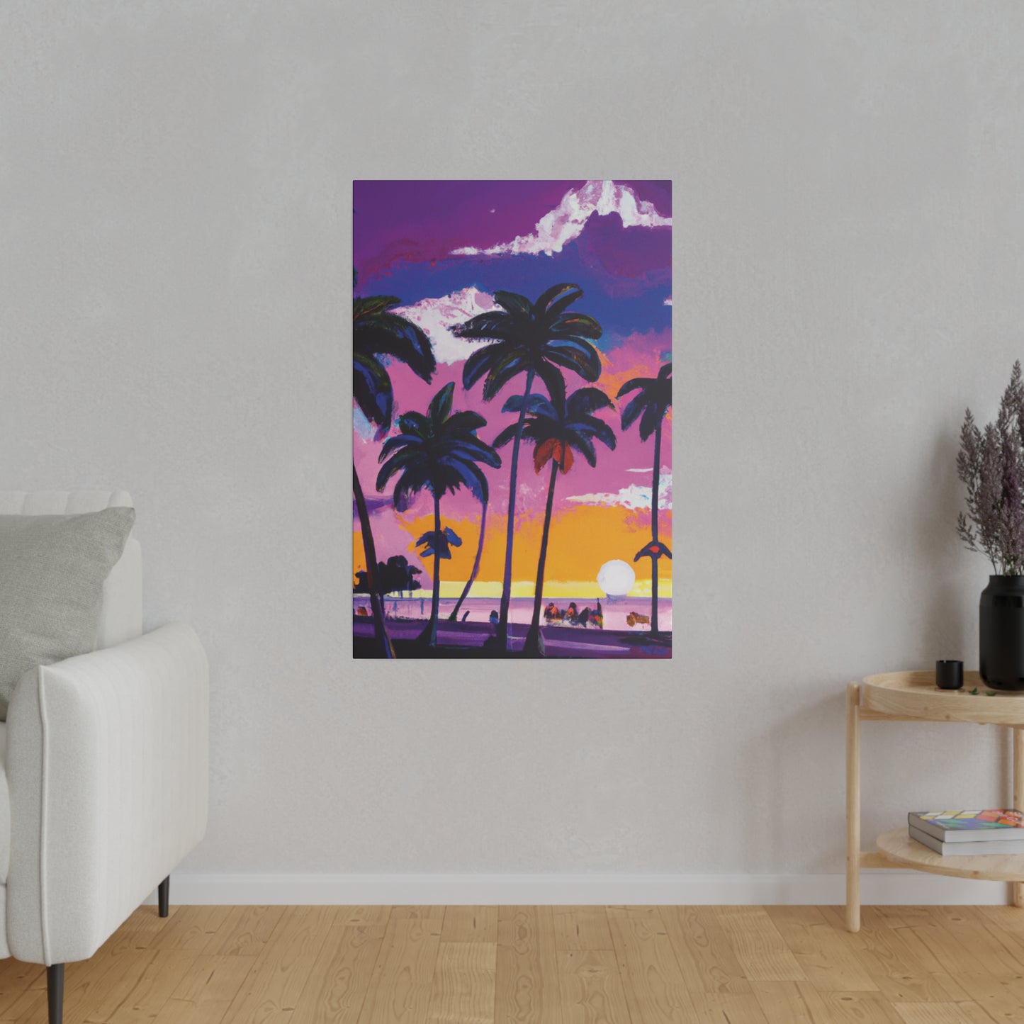 3714A - Miami Beach Sunset Painting Print | Miami | Beach | Sunset | Poster | Home Decor | Wall Art | Canvas