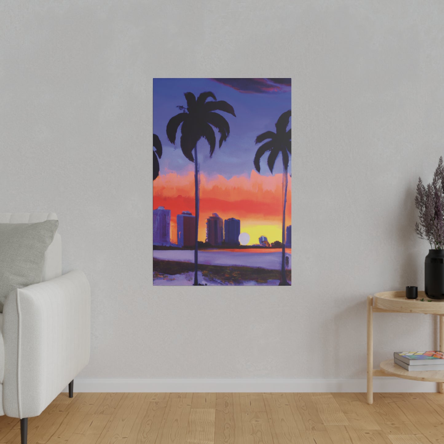 6829T - Miami Beach Sunset Painting Print | Miami | Beach | Sunset | Poster | Home Decor | Wall Art | Canvas