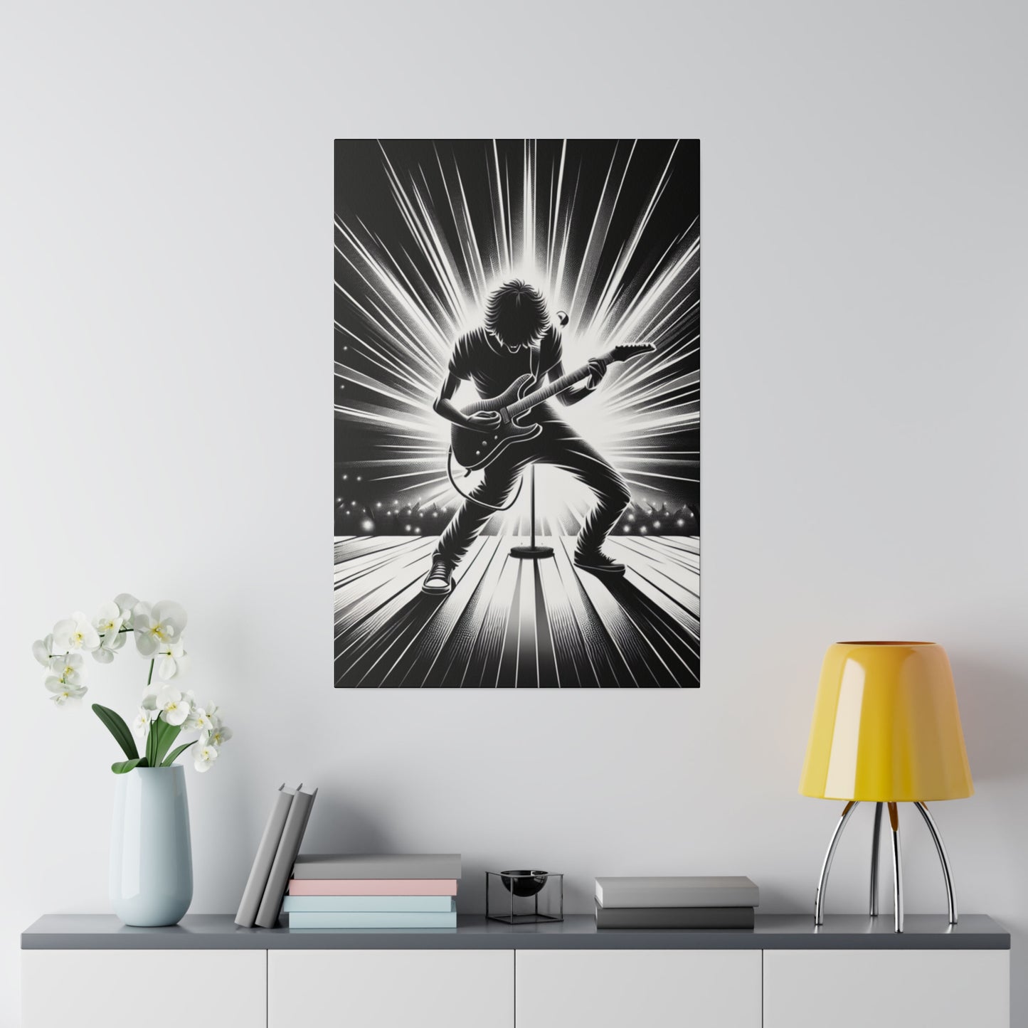 7392D - music art work, rockstar gifts, musician gift ideas, guitar art work, guitar artwork, guitar wall art canvas, playing guitar, decor