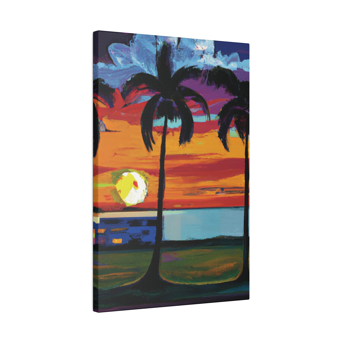 1676M - Miami Beach Sunset Painting Print | Miami | Beach | Sunset | Poster | Home Decor | Wall Art | Canvas