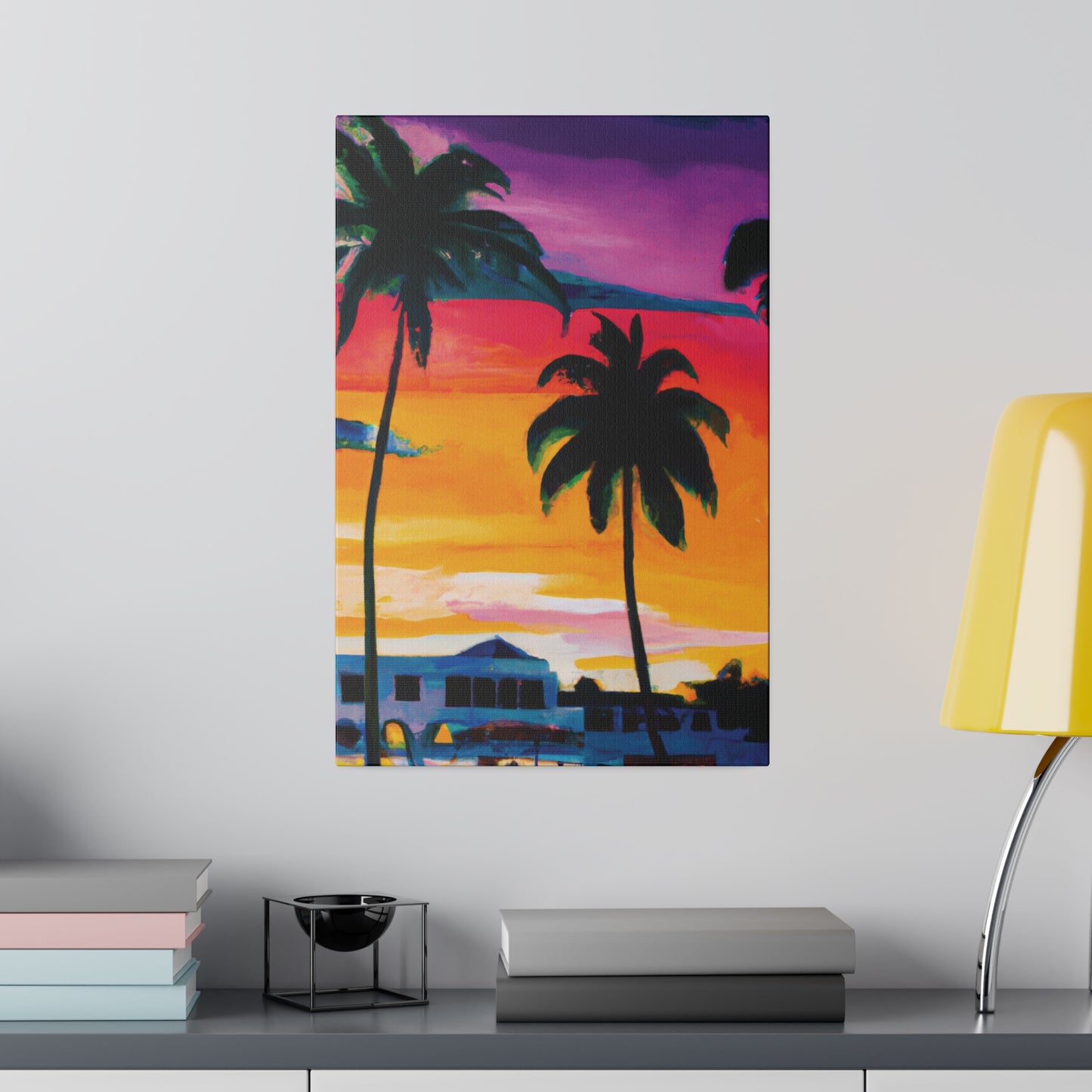 7785F - Miami Beach Sunset Painting Print | Miami | Beach | Sunset | Poster | Home Decor | Wall Art | Canvas