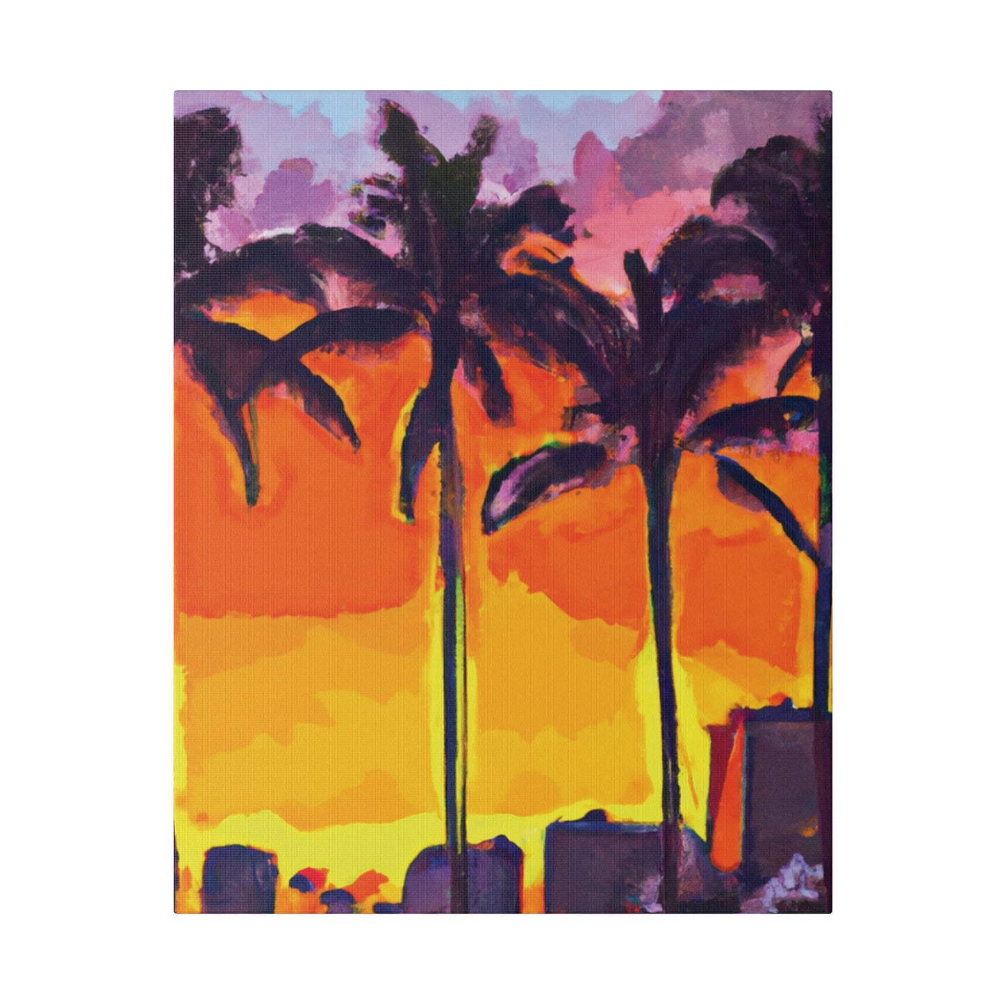 7392A - Miami Beach Sunset Painting Print | Miami | Beach | Sunset | Poster | Home Decor | Wall Art | Canvas