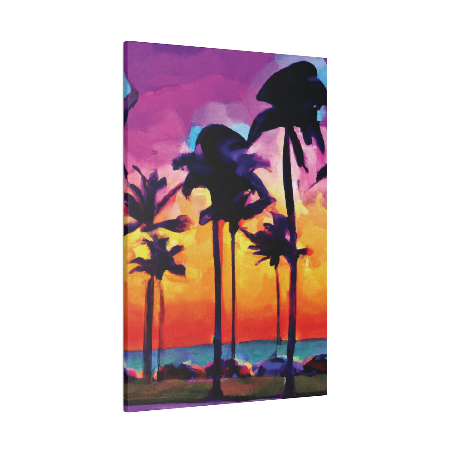 9824V - Miami Beach Sunset Painting Print | Miami | Beach | Sunset | Poster | Home Decor | Wall Art | Canvas