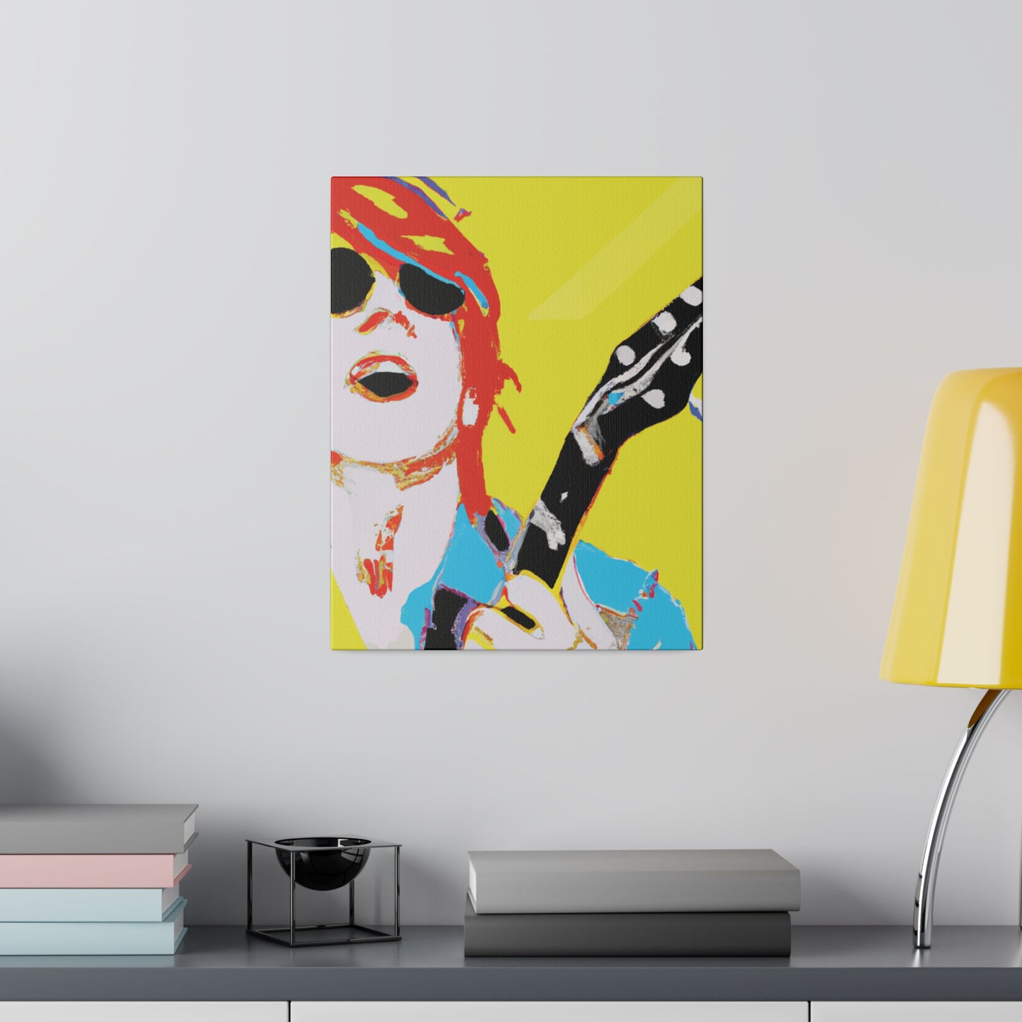 846Q - Rockstar Painting Print | Face | Abstract | Poster | Home Decor | Wall Art | Music Art | Canvas