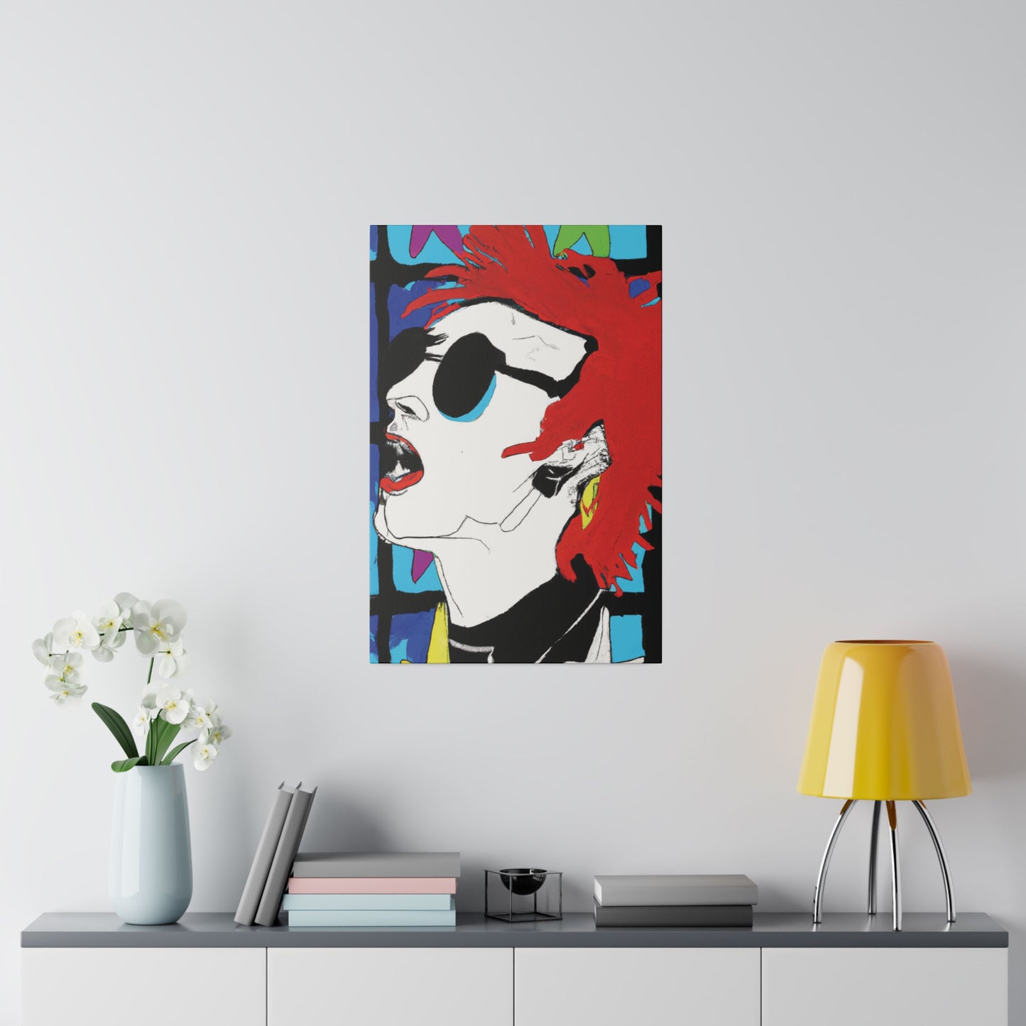 8537B - Rockstar Painting Print | Face | Abstract | Poster | Home Decor | Wall Art | Music Art | Canvas