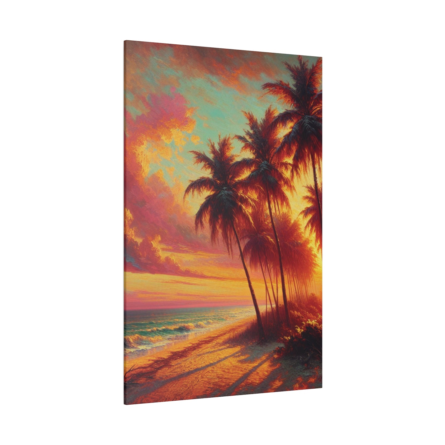 2846J - miami beach art, sunset background, ocean art work, beach art work, sunset designs, miami beach painting, miami beach print