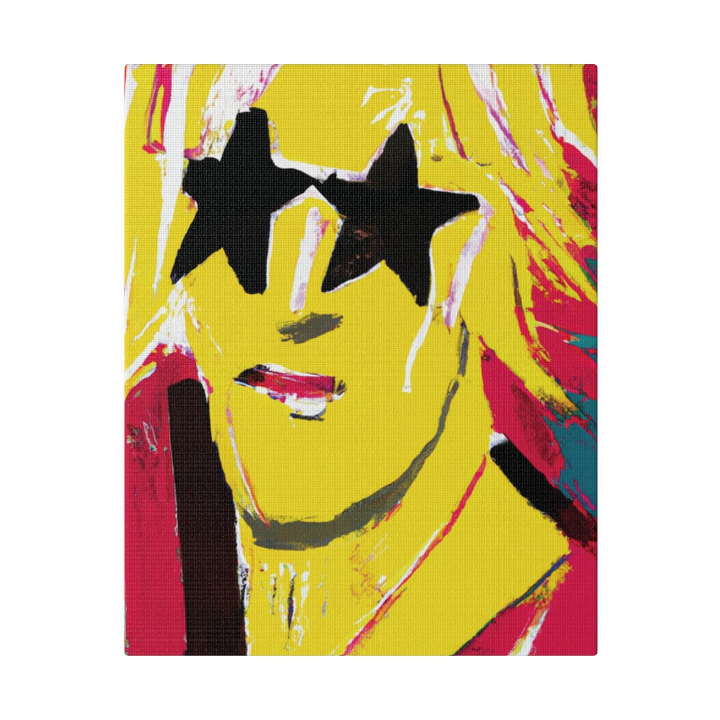 5263T - Rockstar Painting Print | Face | Abstract | Poster | Home Decor | Wall Art | Music Art | Canvas