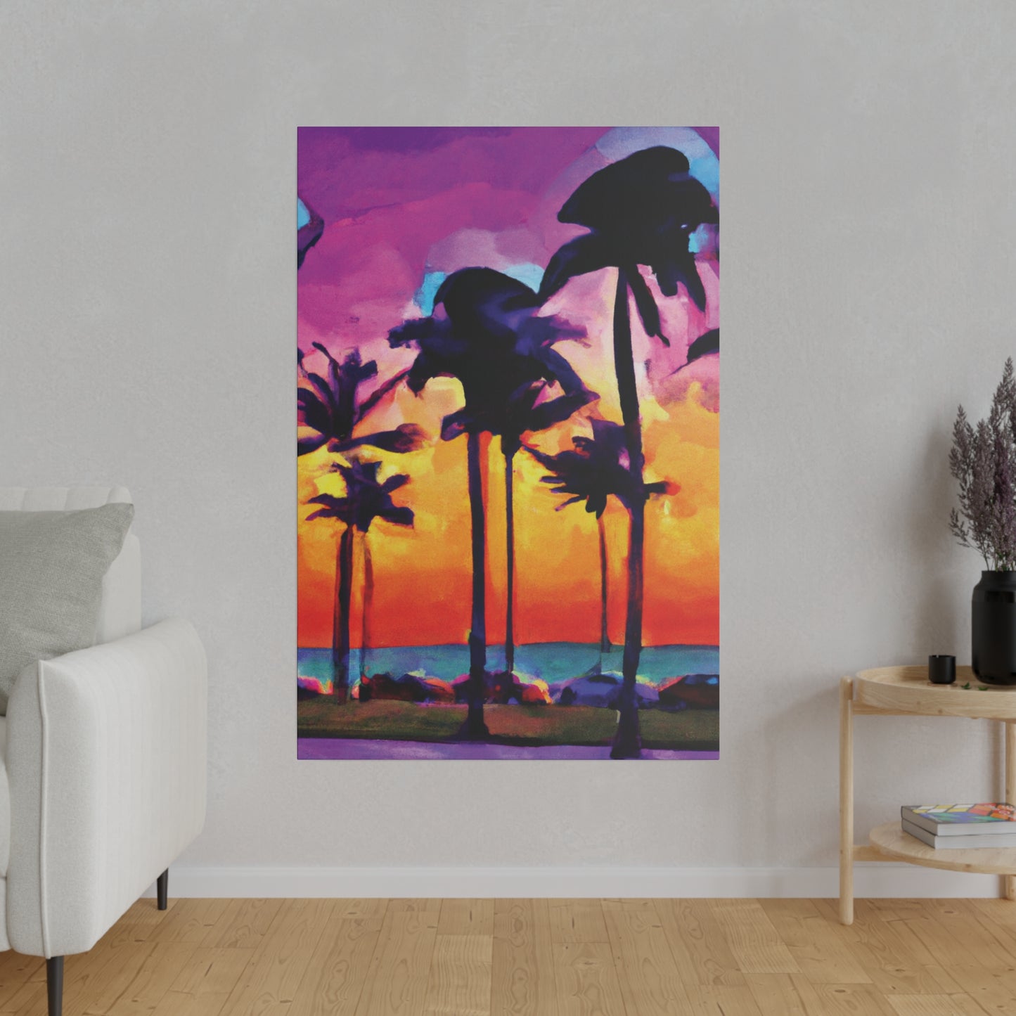 9824V - Miami Beach Sunset Painting Print | Miami | Beach | Sunset | Poster | Home Decor | Wall Art | Canvas