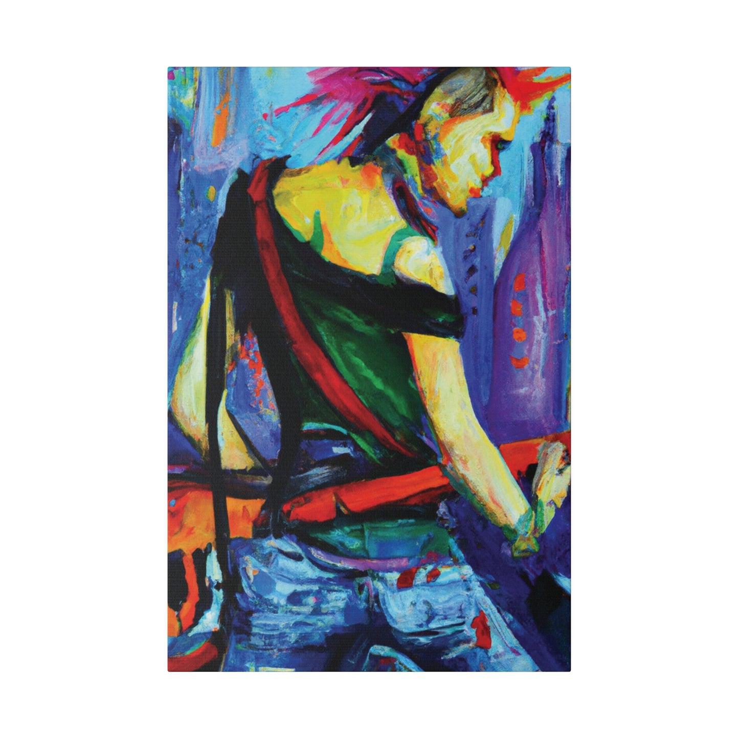 3143Z - Rockstar Oil Painting Style Print | Poster | Home Decor | Wall Art | Music Art | Canvas