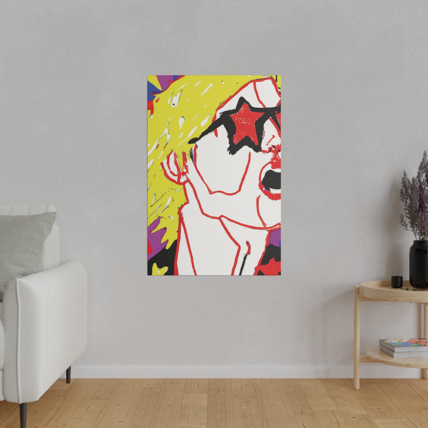 7352R - Rockstar Painting Print | Face | Abstract | Poster | Home Decor | Wall Art | Music Art | Canvas