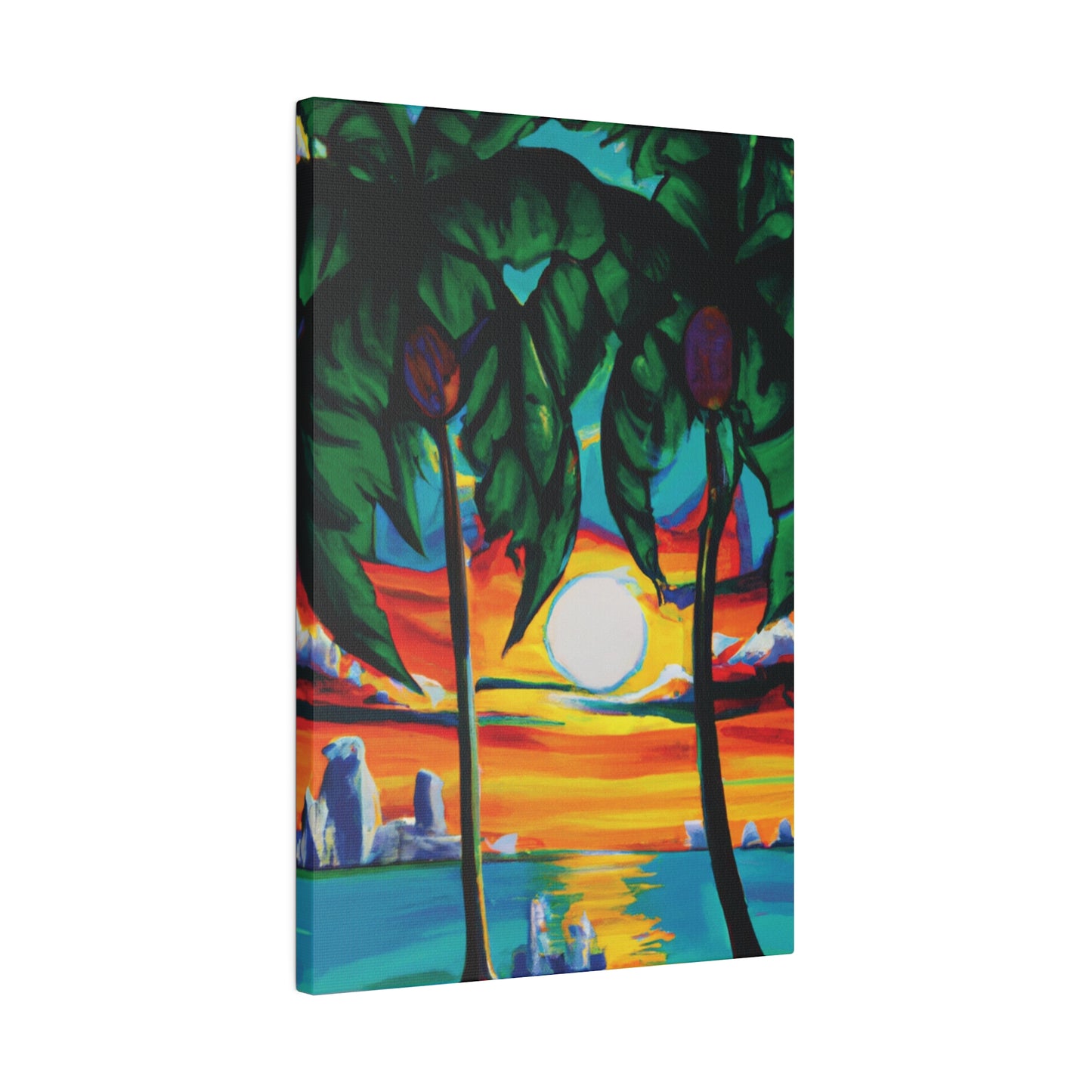 7643V - Miami Beach Sunset Painting Print | Miami | Beach | Sunset | Poster | Home Decor | Wall Art | Canvas