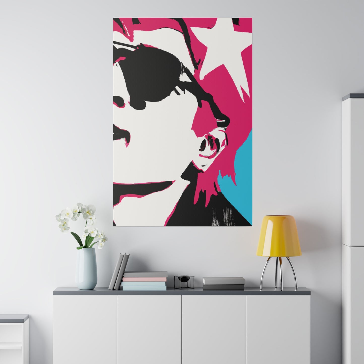 8761X - Rockstar Painting Print | Face | Abstract | Poster | Home Decor | Wall Art | Music Art | Canvas