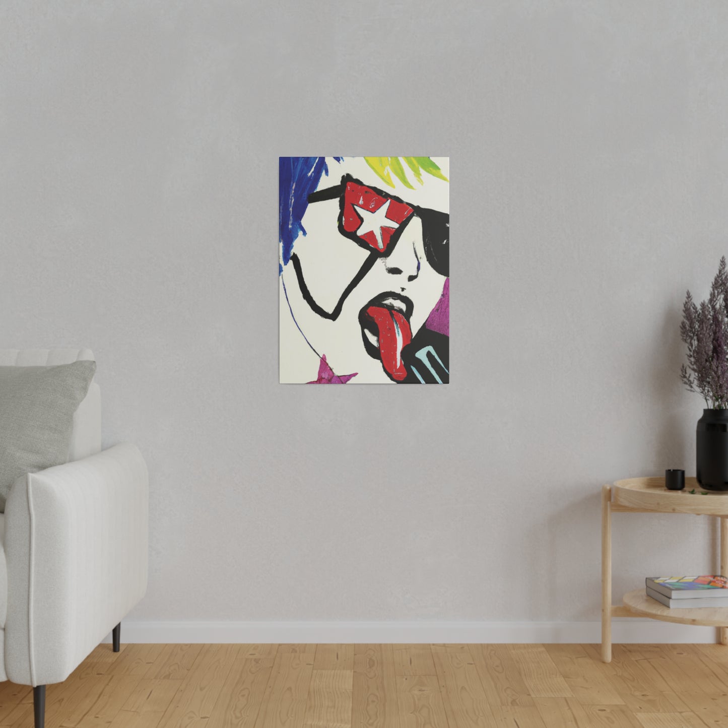 2035C - Rockstar Painting Print | Face | Abstract | Poster | Home Decor | Wall Art | Music Art | Canvas