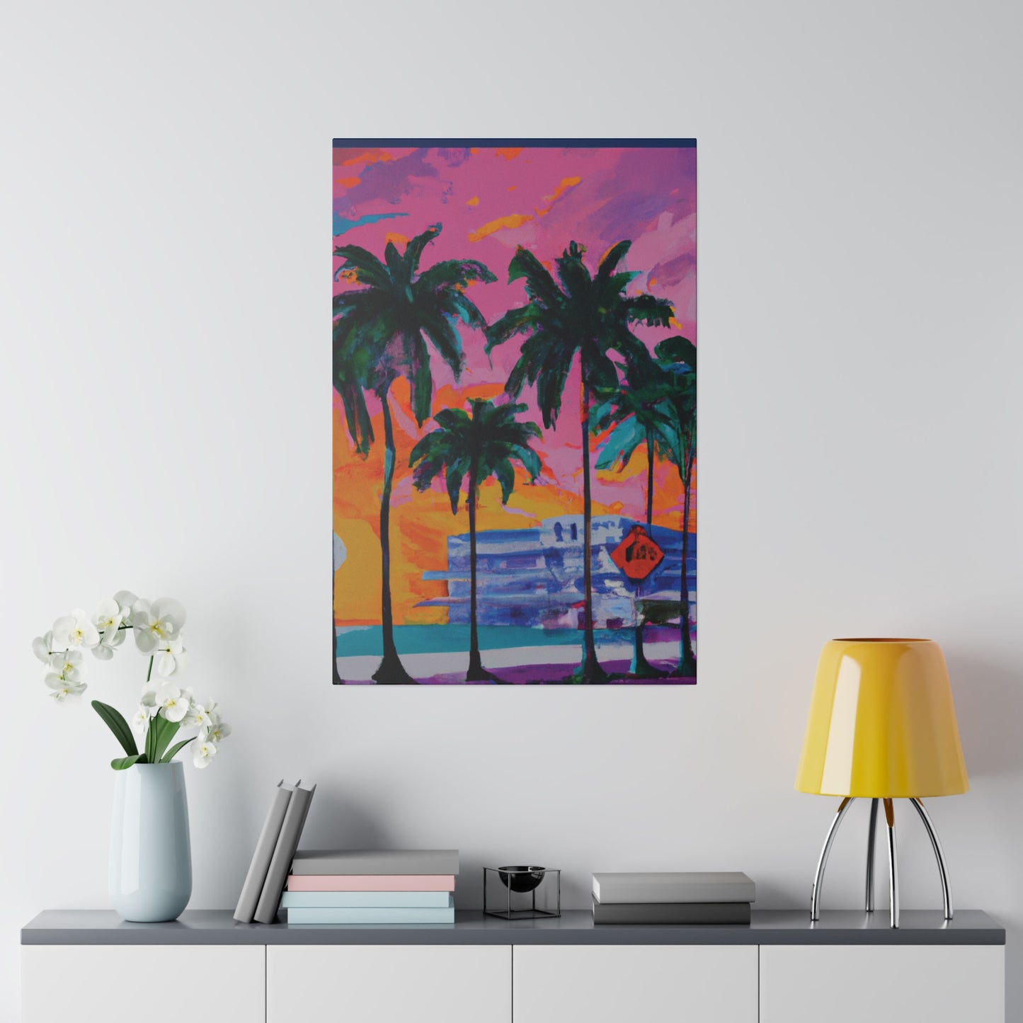 5487P - Miami Beach Sunset Painting Print | Miami | Beach | Sunset | Poster | Home Decor | Wall Art | Canvas