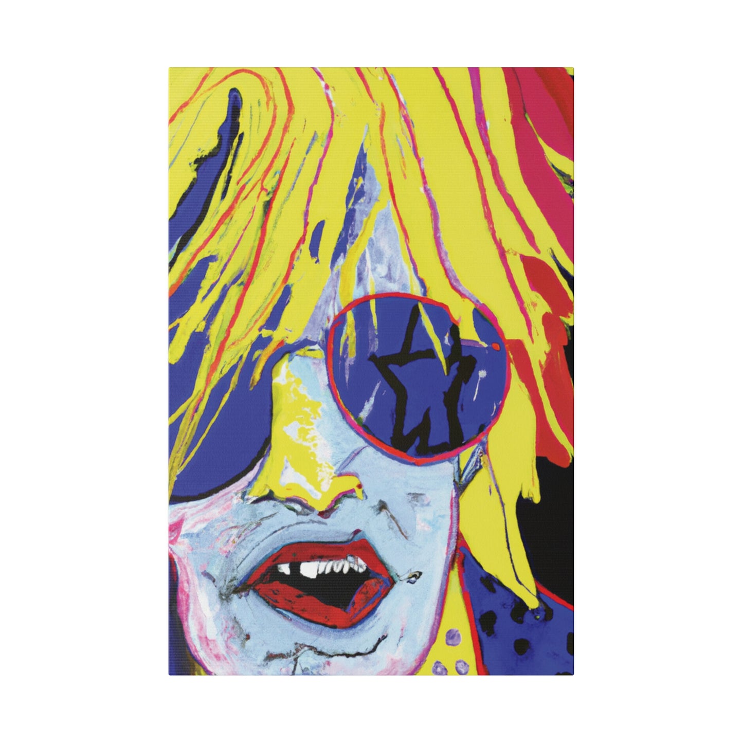 8742G - Rockstar Painting Print | Face | Abstract | Poster | Home Decor | Wall Art | Music Art | Canvas