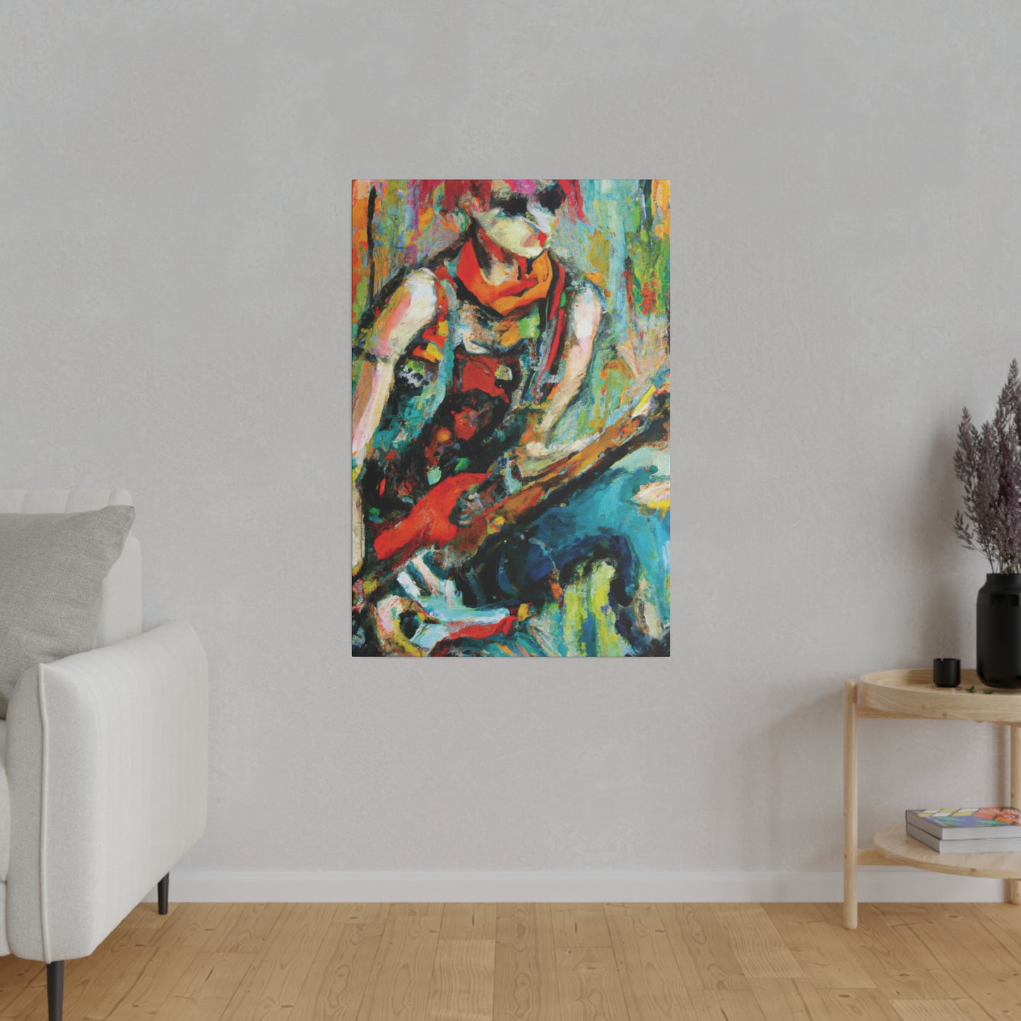 7494M - Rockstar Oil Painting Style Print | Poster | Home Decor | Wall Art | Music Art | Canvas