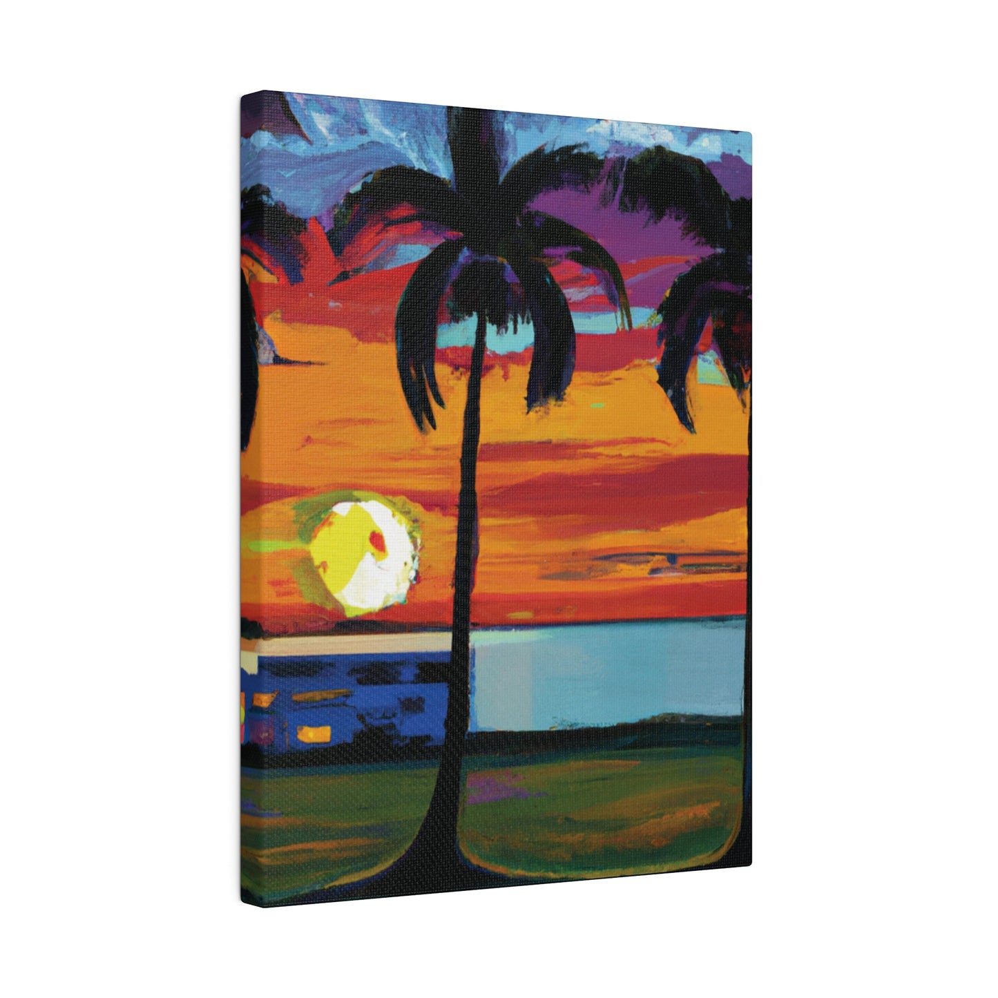 1676M - Miami Beach Sunset Painting Print | Miami | Beach | Sunset | Poster | Home Decor | Wall Art | Canvas