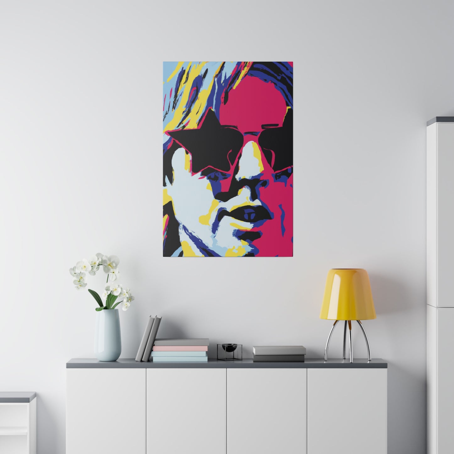 7183B - Rockstar Painting Print | Face | Abstract | Poster | Home Decor | Wall Art | Music Art | Canvas