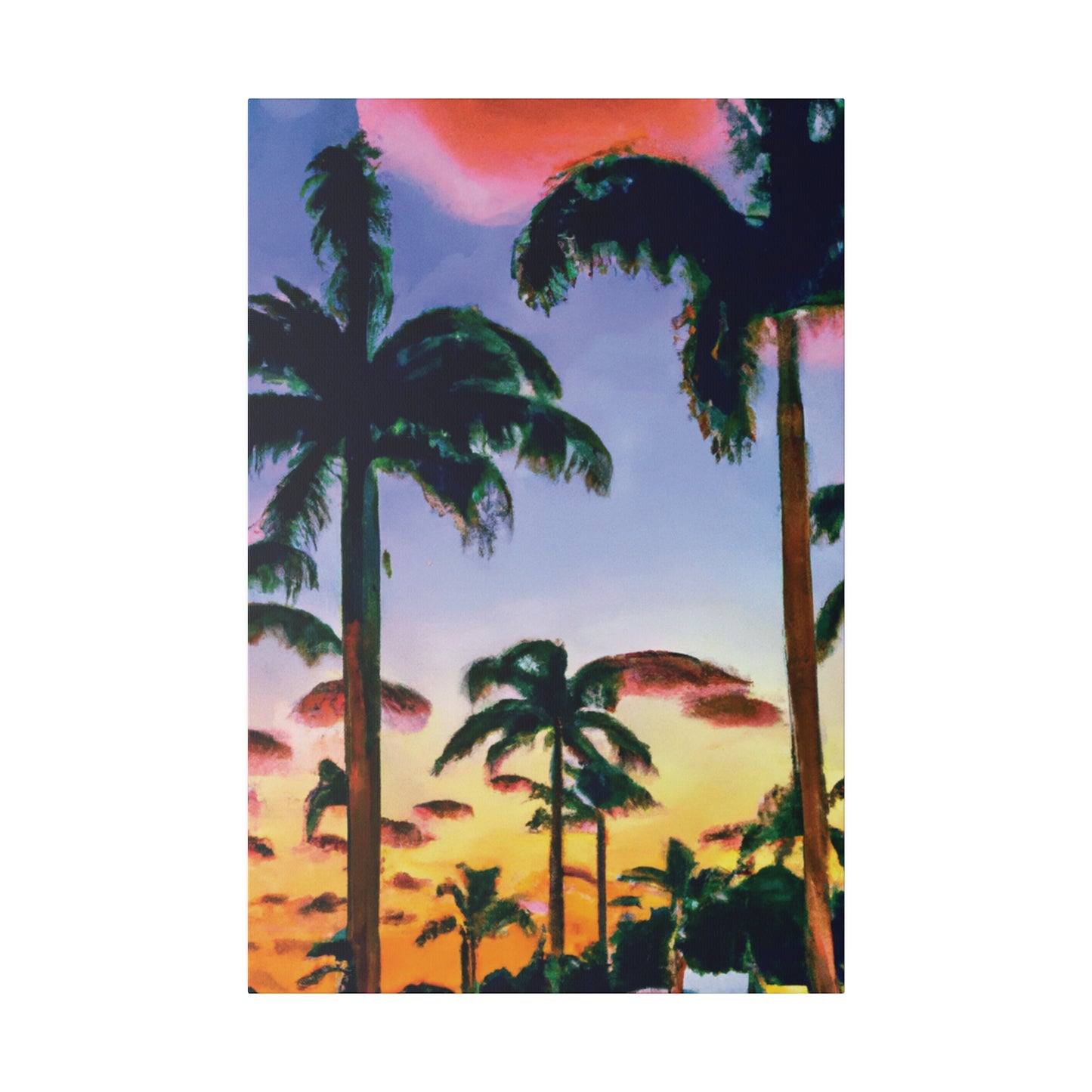 5202J - Miami Beach Sunset Painting Print | Miami | Beach | Sunset | Poster | Home Decor | Wall Art | Canvas