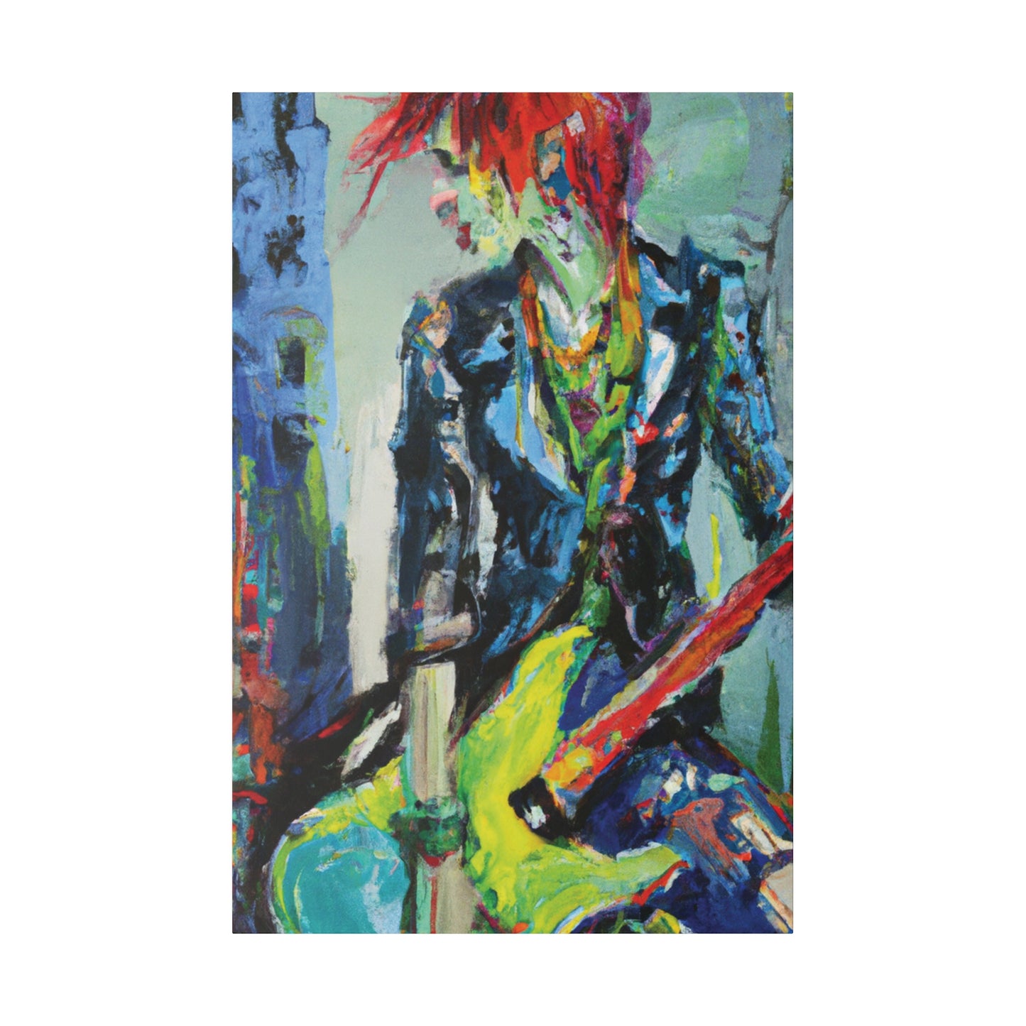 5111Y - Rockstar Oil Painting Style Print | Poster | Home Decor | Wall Art | Music Art | Canvas