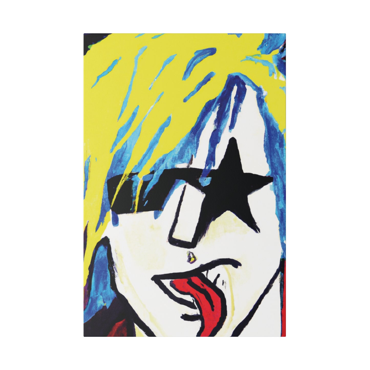 8584V - Rockstar Painting Print | Face | Abstract | Poster | Home Decor | Wall Art | Music Art | Canvas