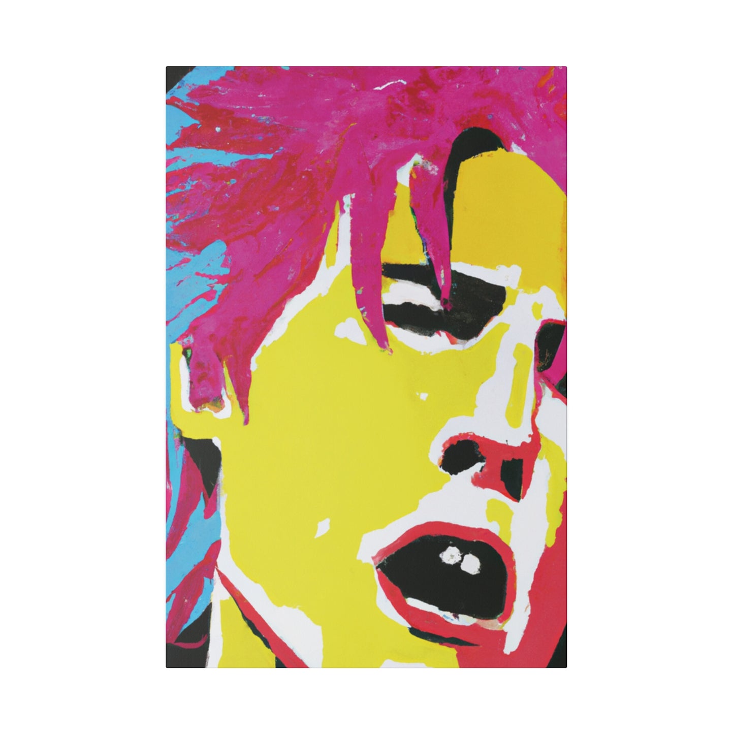 825J - Rockstar Painting Print | Face | Abstract | Poster | Home Decor | Wall Art | Music Art | Canvas