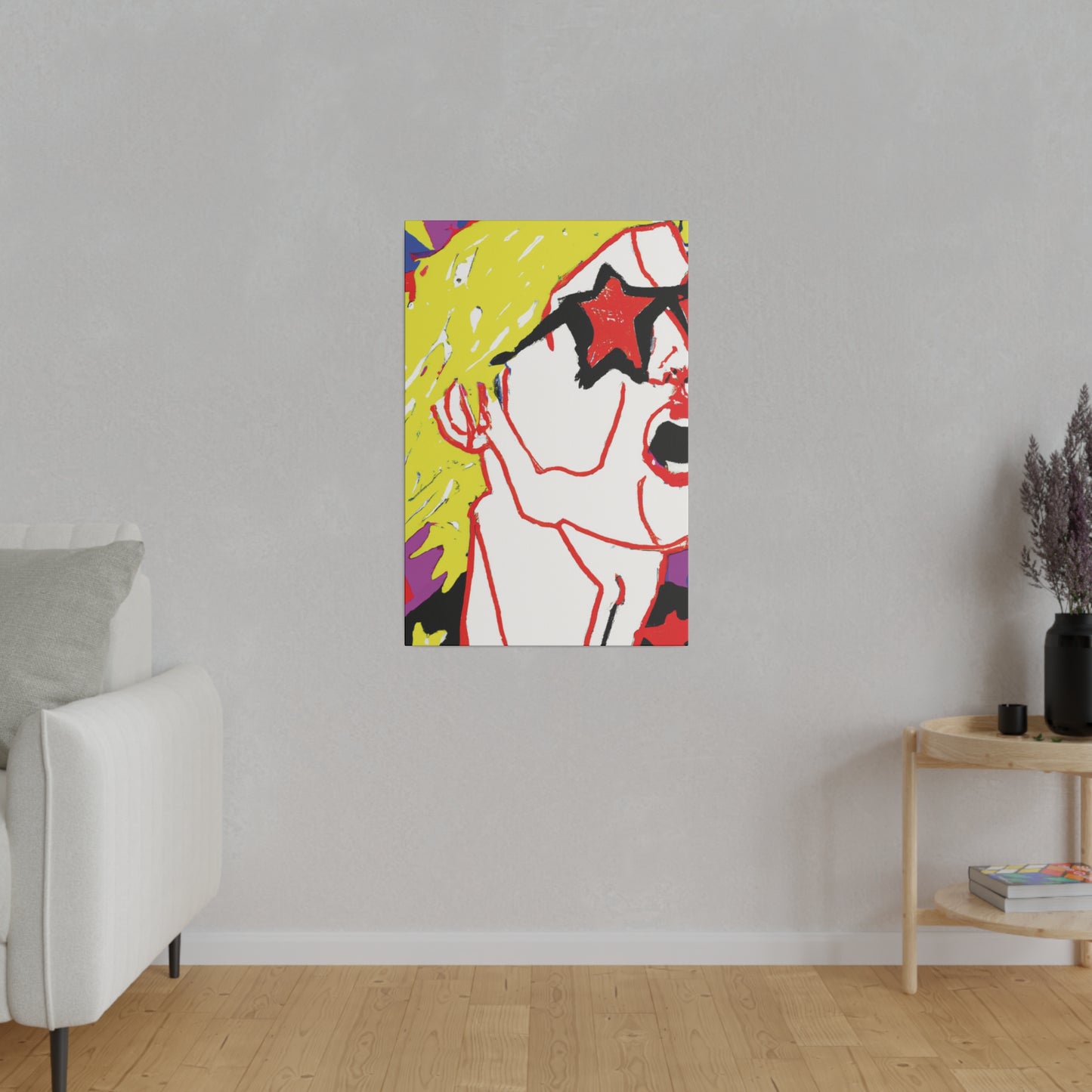 7352R - Rockstar Painting Print | Face | Abstract | Poster | Home Decor | Wall Art | Music Art | Canvas