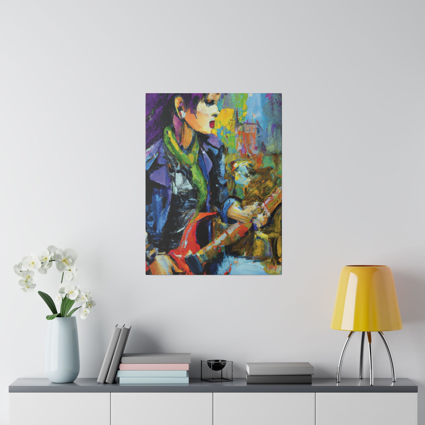 2047V - Rockstar Oil Painting Style Print | Poster | Home Decor | Wall Art | Music Art | Canvas