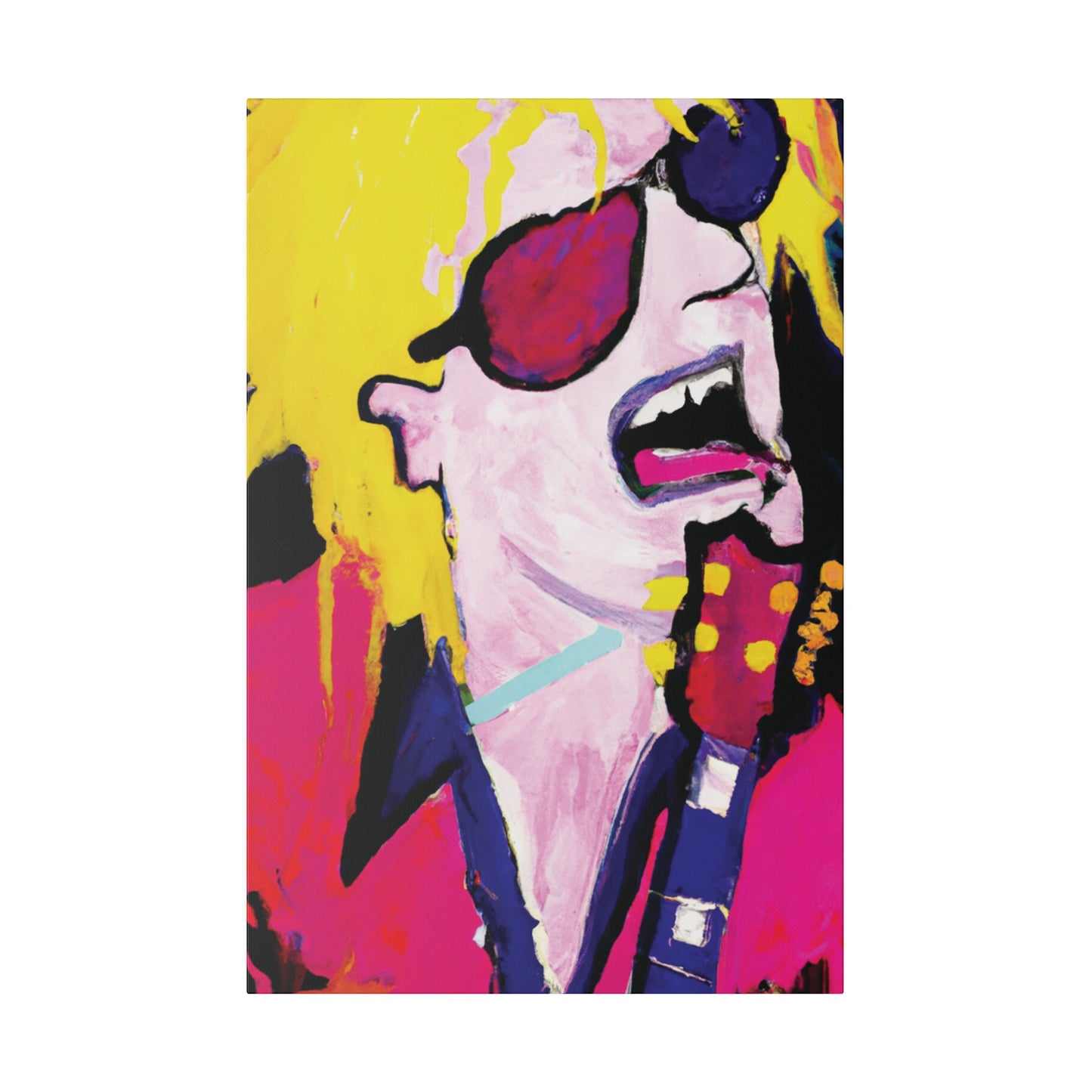 5843S - Rockstar Painting Print | Face | Abstract | Poster | Home Decor | Wall Art | Music Art | Canvas