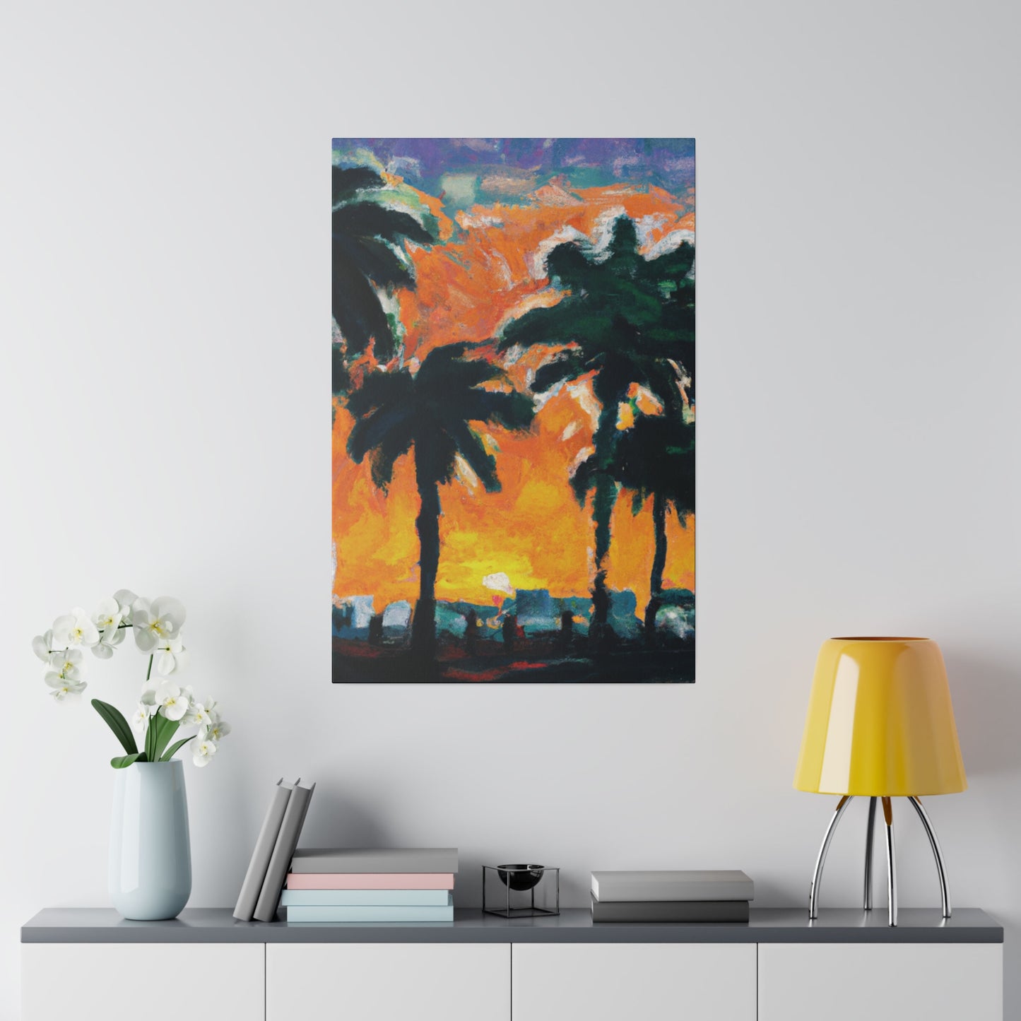 9571T - Miami Beach Sunset Painting Print | Miami | Beach | Sunset | Poster | Home Decor | Wall Art | Canvas