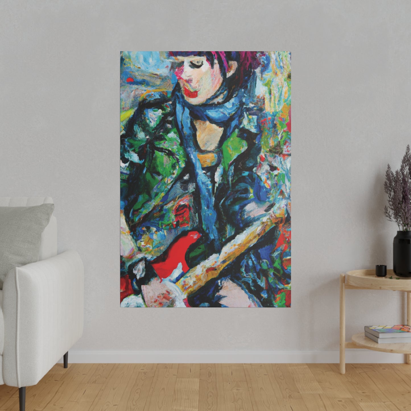 7452C - Rockstar Oil Painting Style Print | Poster | Home Decor | Wall Art | Music Art | Canvas