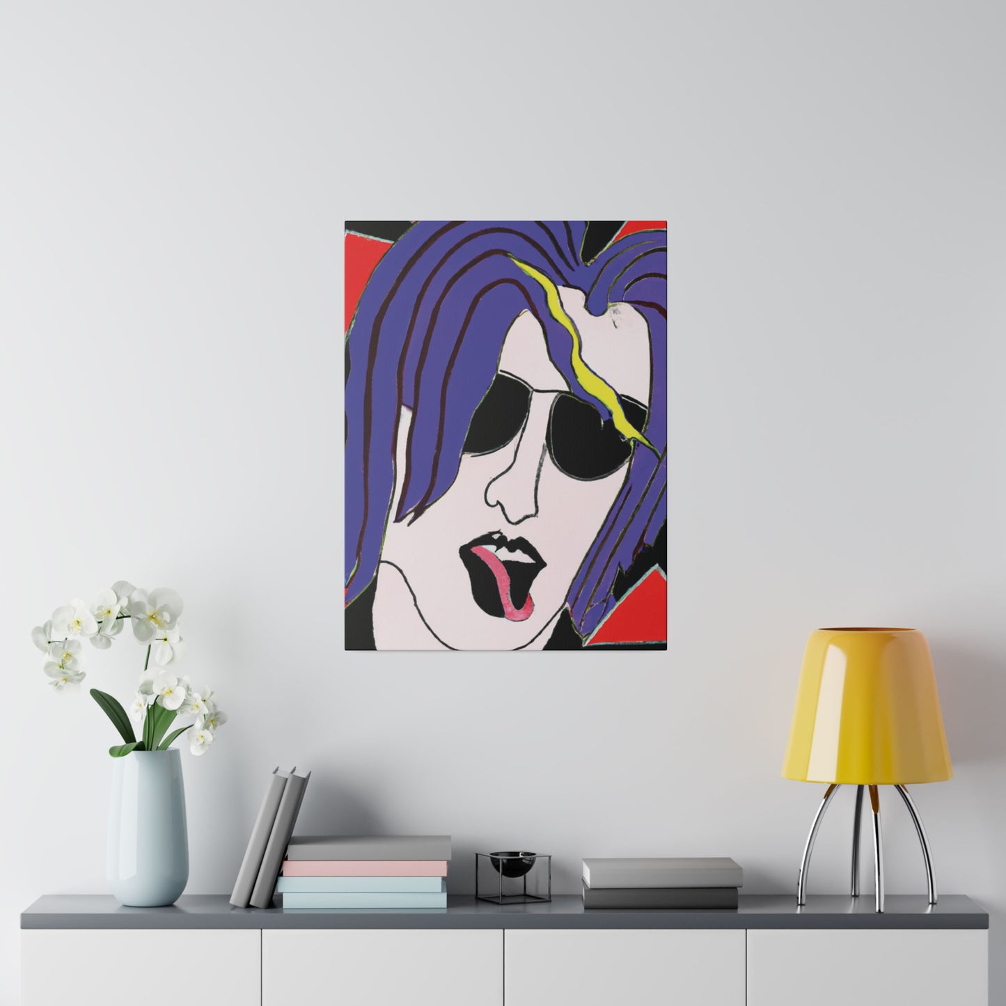 7258X - Rockstar Painting Print | Face | Abstract | Poster | Home Decor | Wall Art | Music Art | Canvas