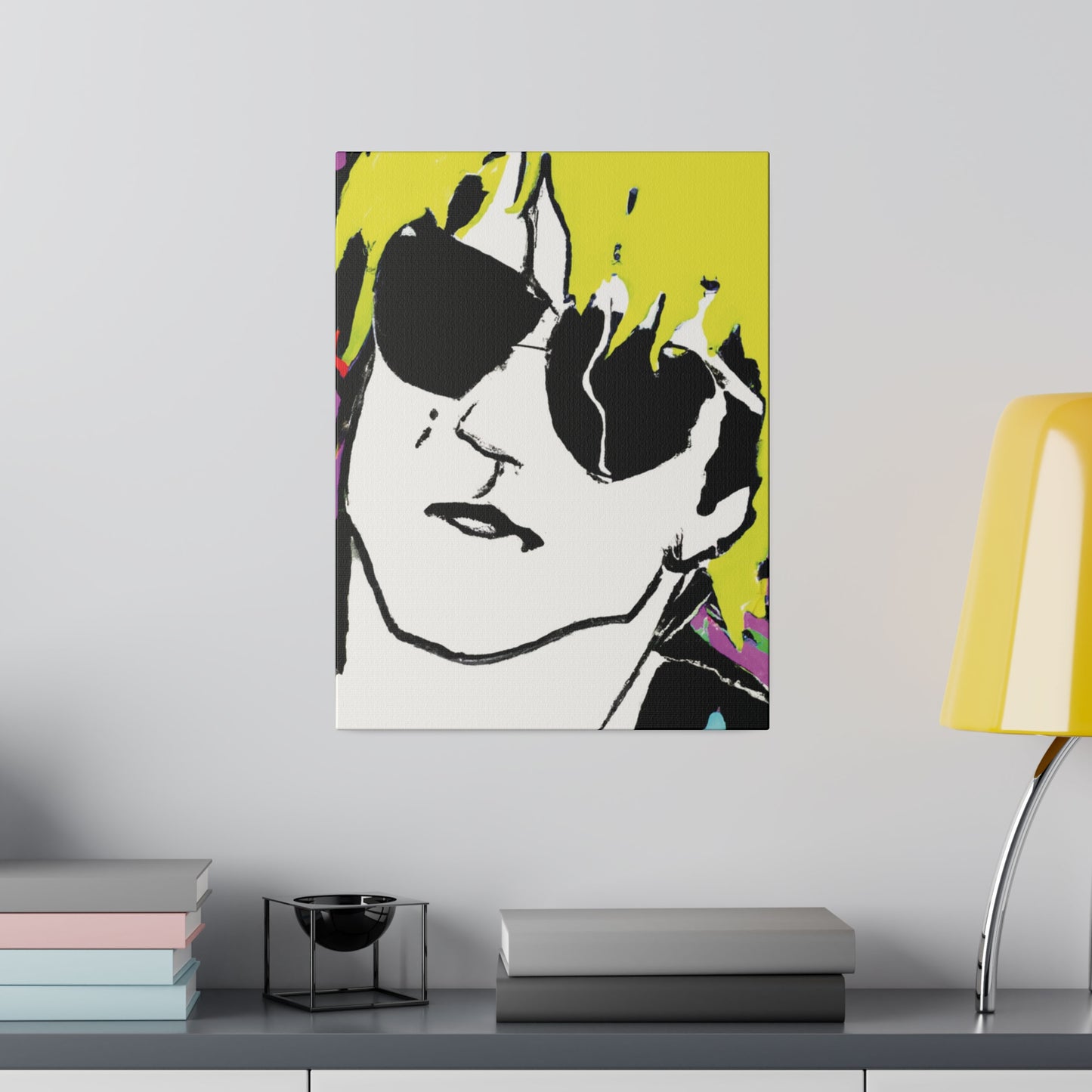 347H - Rockstar Painting Print | Face | Abstract | Poster | Home Decor | Wall Art | Music Art | Canvas