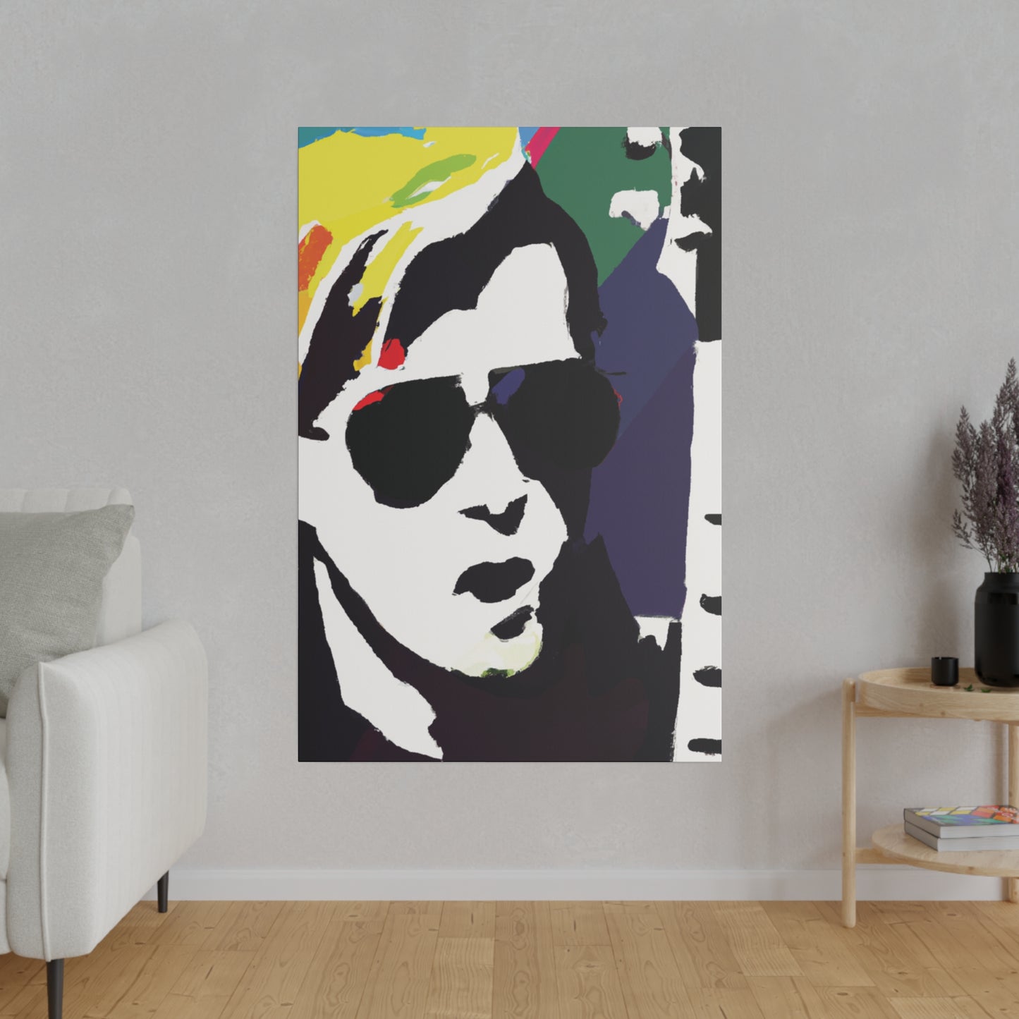 3723C - Rockstar Painting Print | Face | Abstract | Poster | Home Decor | Wall Art | Music Art | Canvas