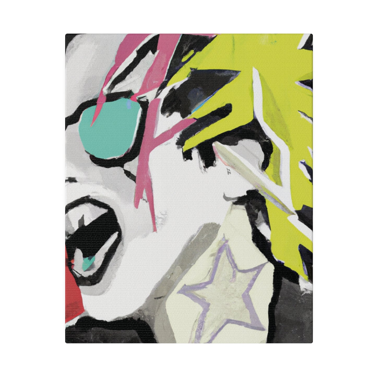 9589K - Rockstar Painting Print | Face | Abstract | Poster | Home Decor | Wall Art | Music Art | Canvas