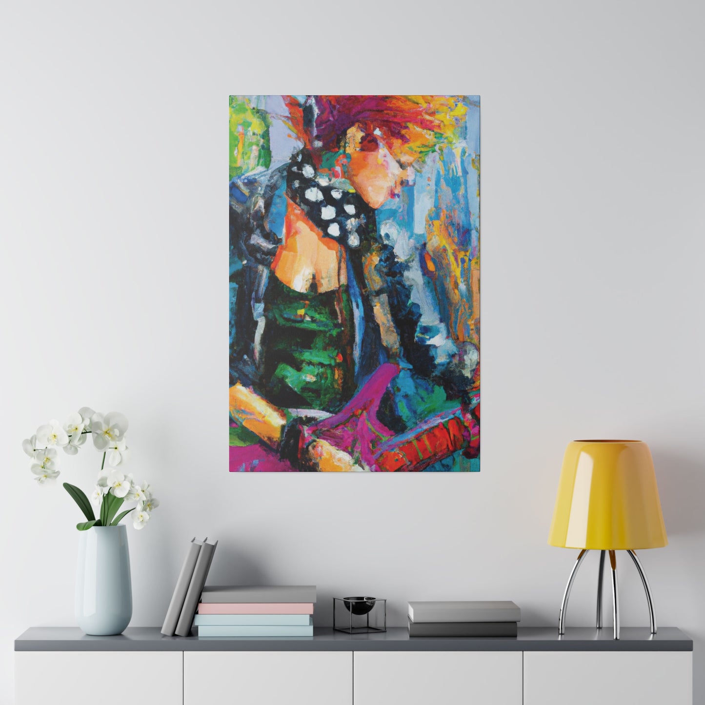 8032E - Rockstar Oil Painting Style Print | Poster | Home Decor | Wall Art | Music Art | Canvas