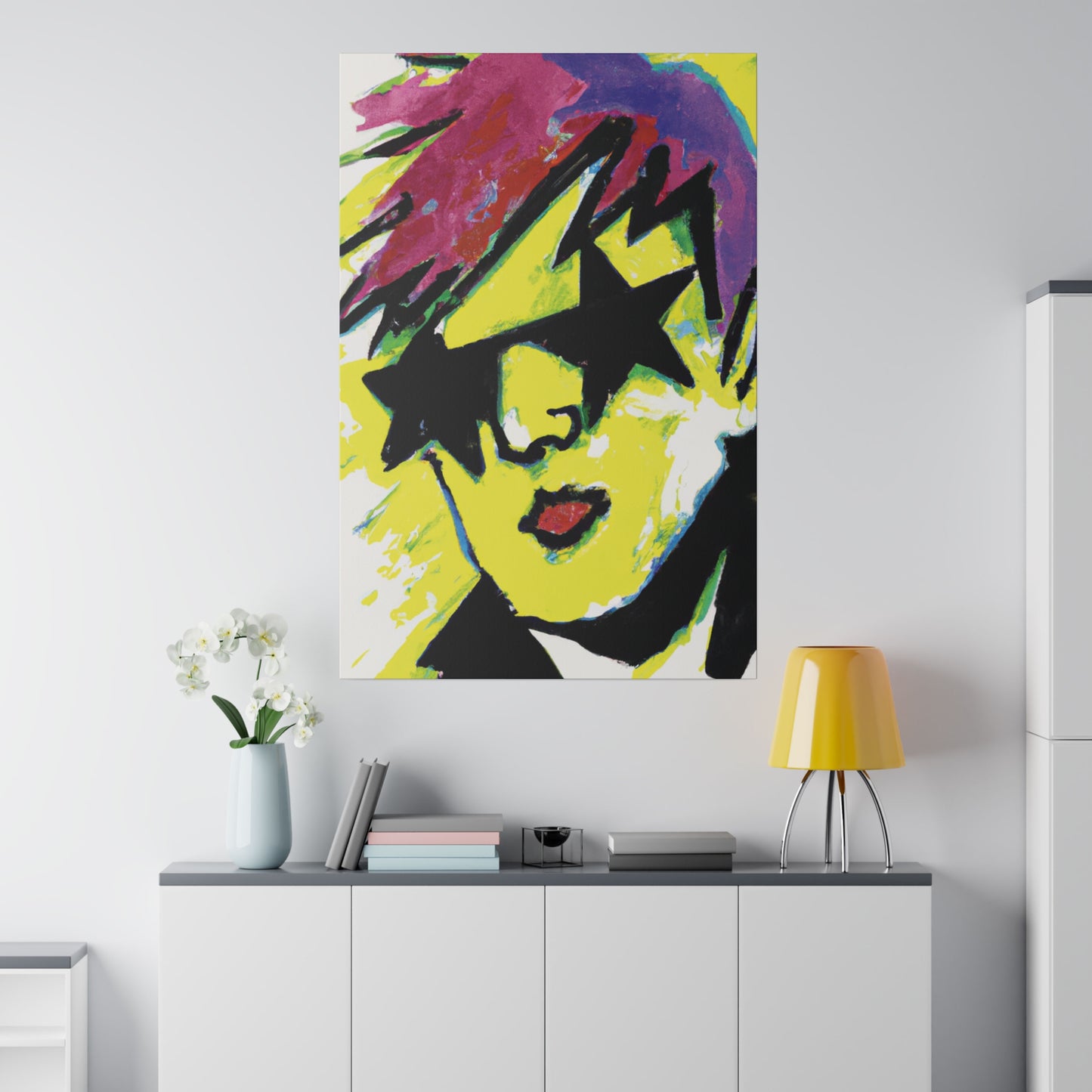 7497H - Rockstar Painting Print | Face | Abstract | Poster | Home Decor | Wall Art | Music Art | Canvas