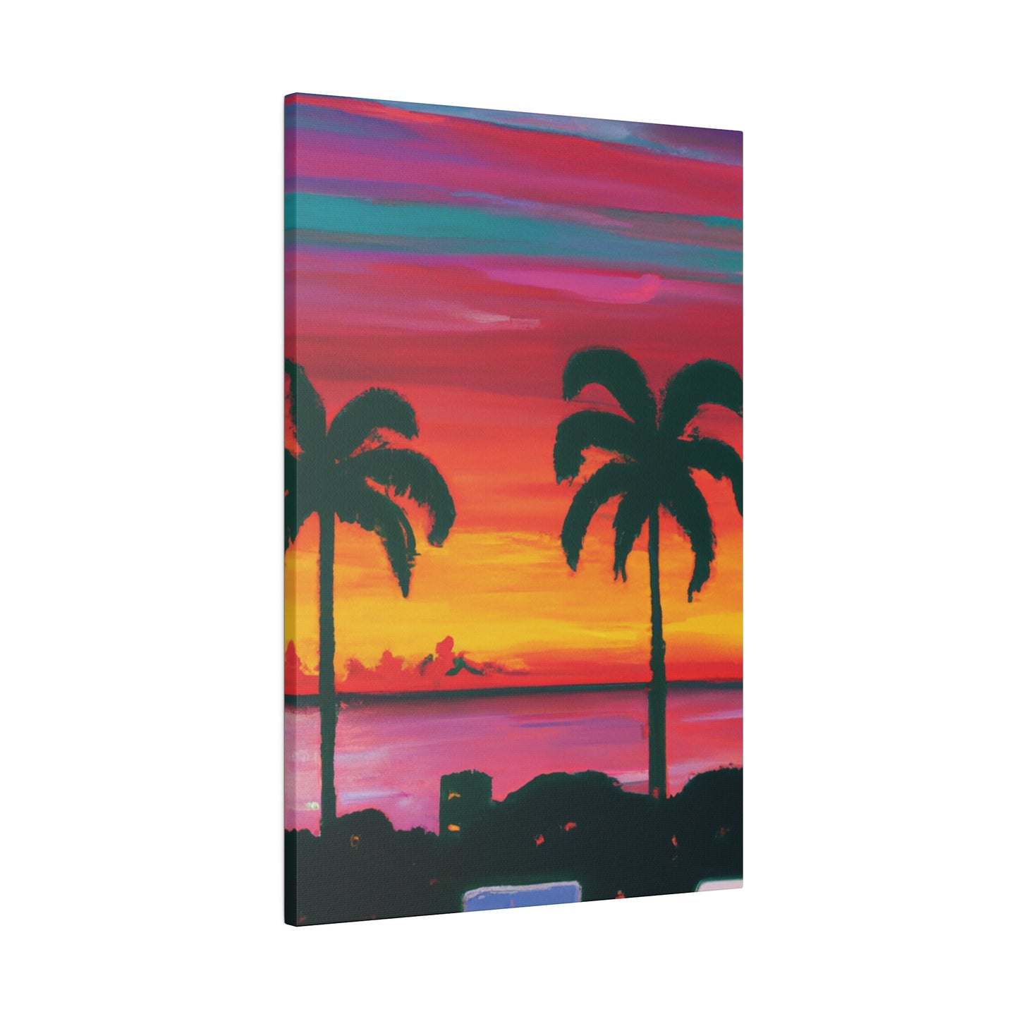 3275A - Miami Beach Sunset Painting Print | Miami | Beach | Sunset | Poster | Home Decor | Wall Art | Canvas