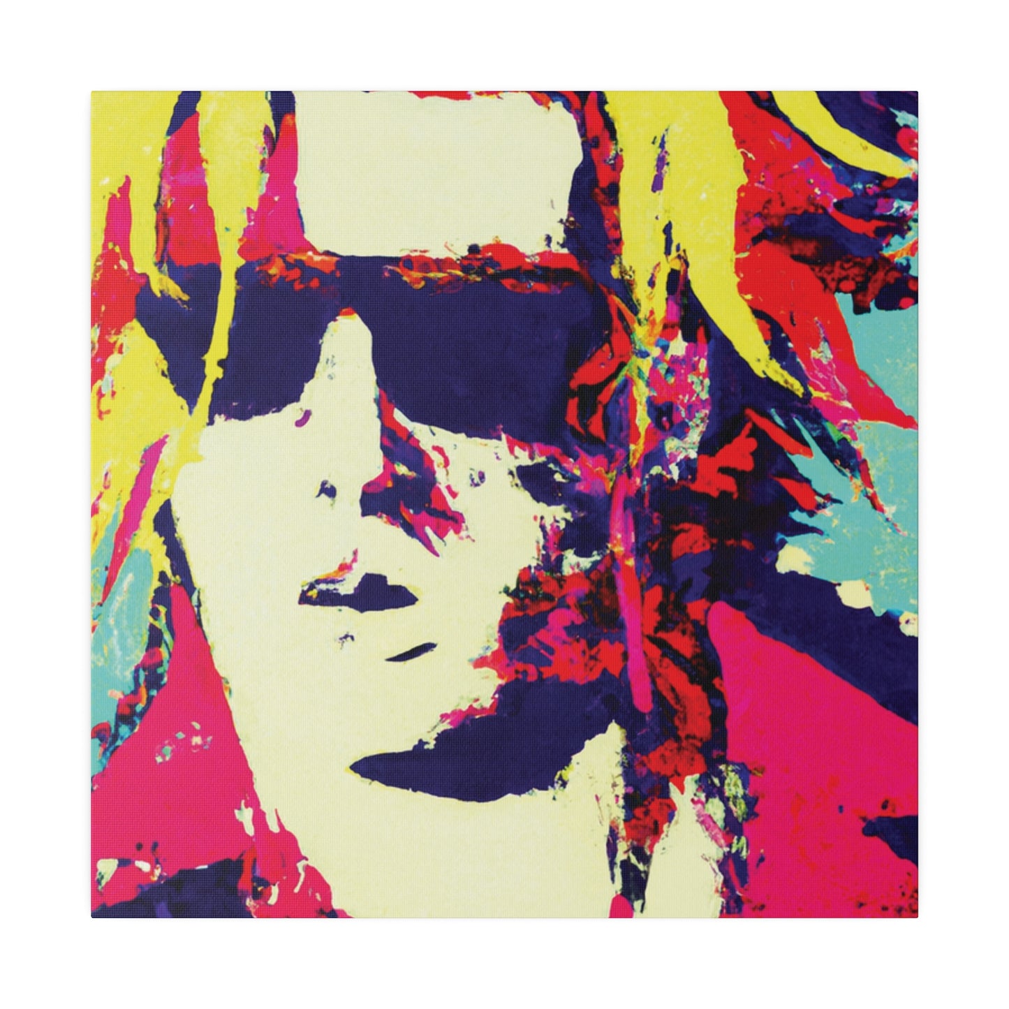 8674W - Rockstar Painting Print | Face | Abstract | Poster | Home Decor | Wall Art | Music Art | Canvas