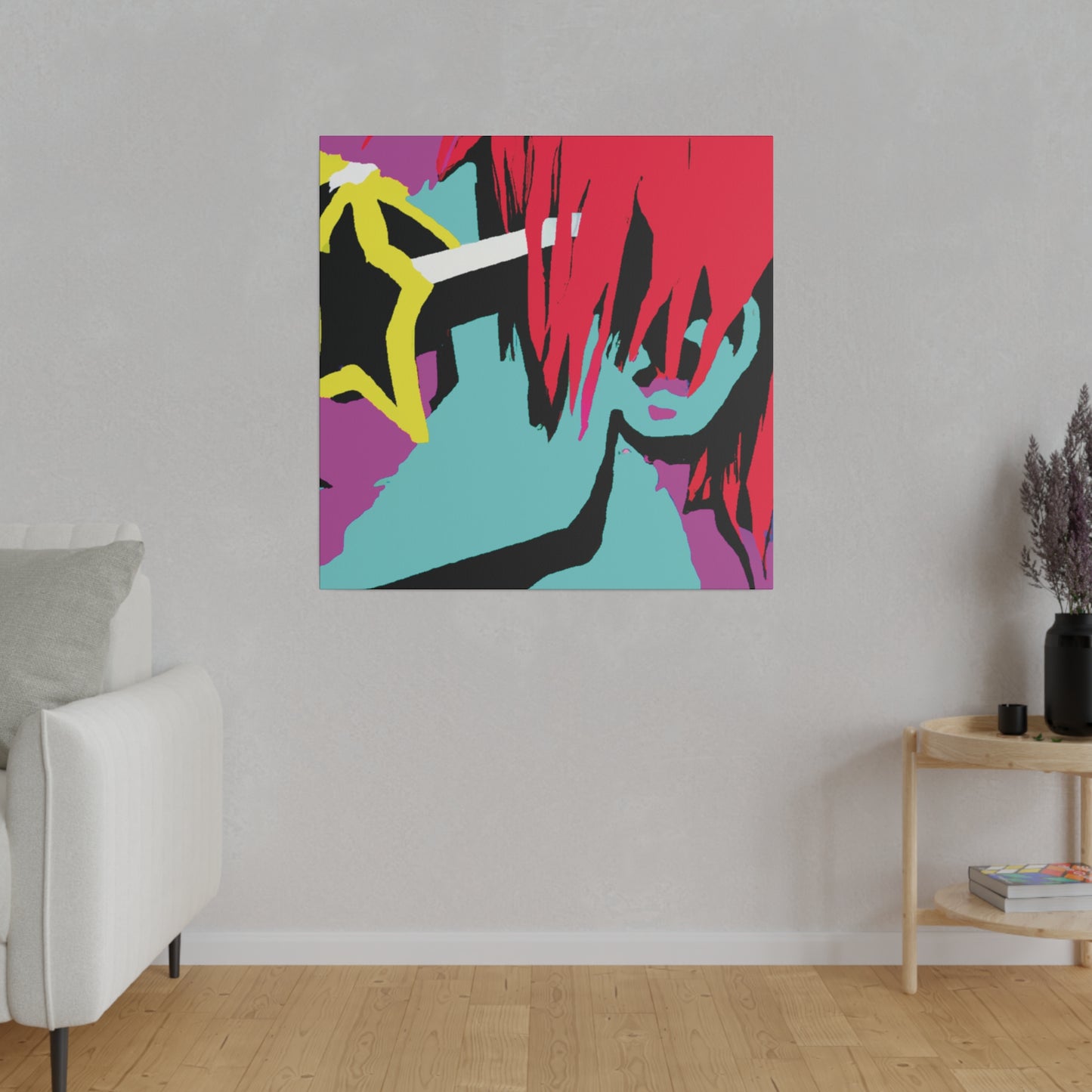 8877T - Rockstar Painting Print | Face | Abstract | Poster | Home Decor | Wall Art | Music Art | Canvas