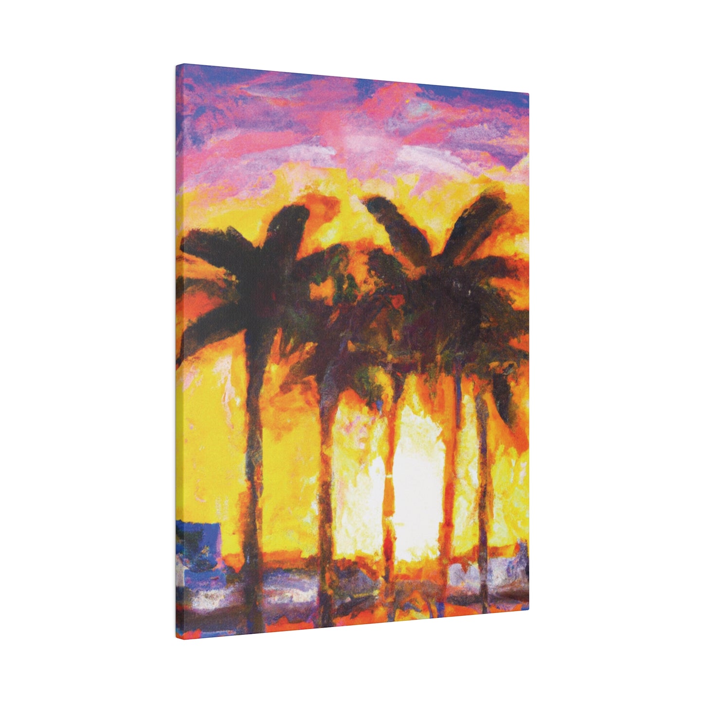 1535V - Miami Beach Sunset Painting Print | Miami | Beach | Sunset | Poster | Home Decor | Wall Art | Canvas