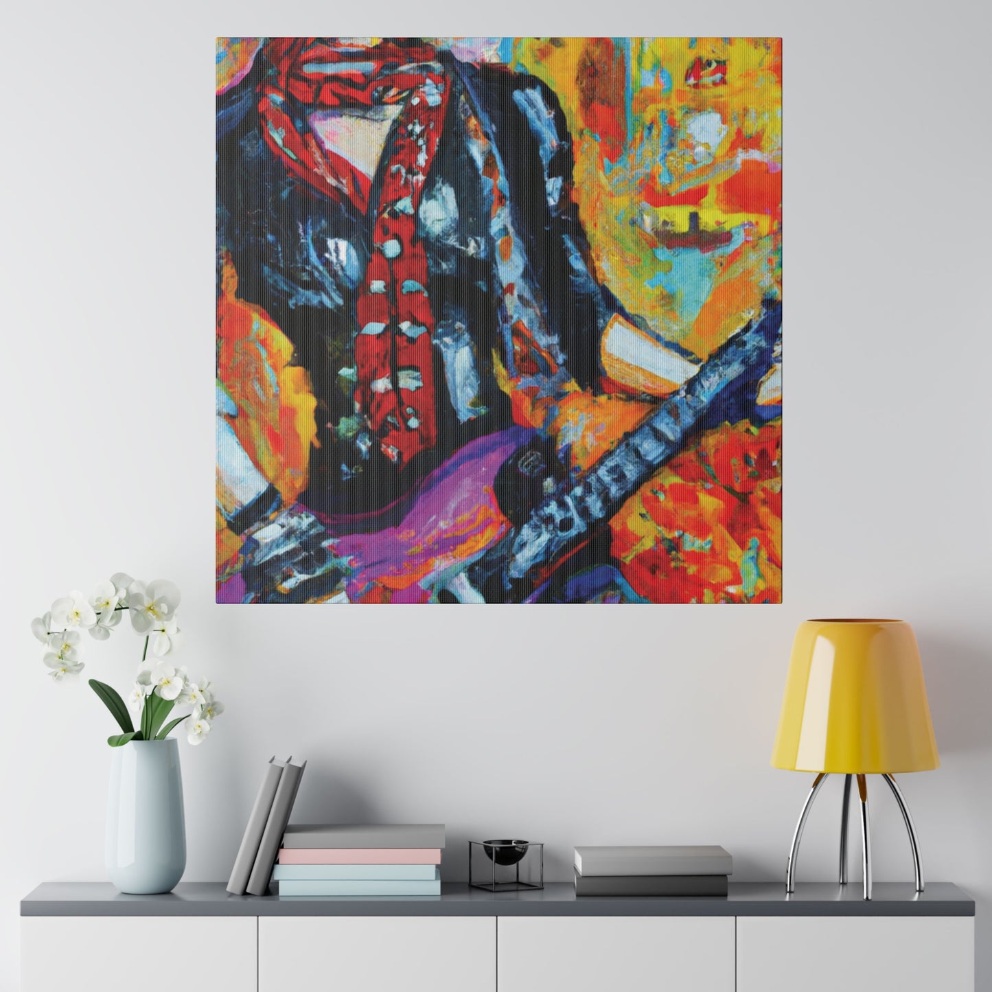 7342P - Rockstar Oil Painting Style Print | Poster | Home Decor | Wall Art | Music Art | Canvas